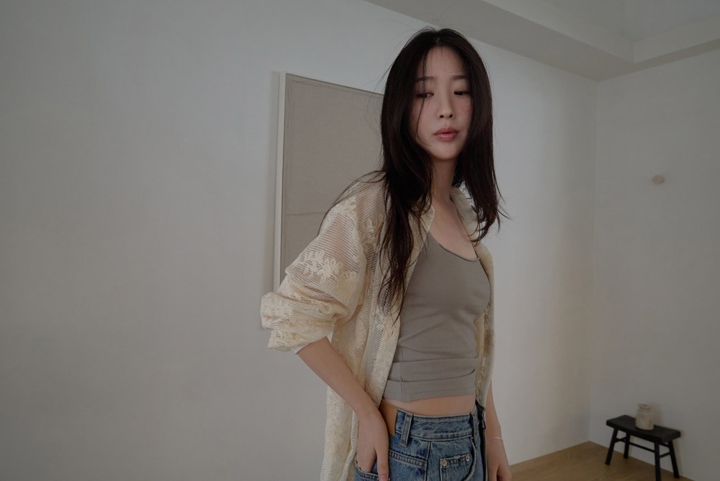 ベロアコットンボタンカラーオーバーサイズクロシェシャツ春夏秋 | 詳細画像16