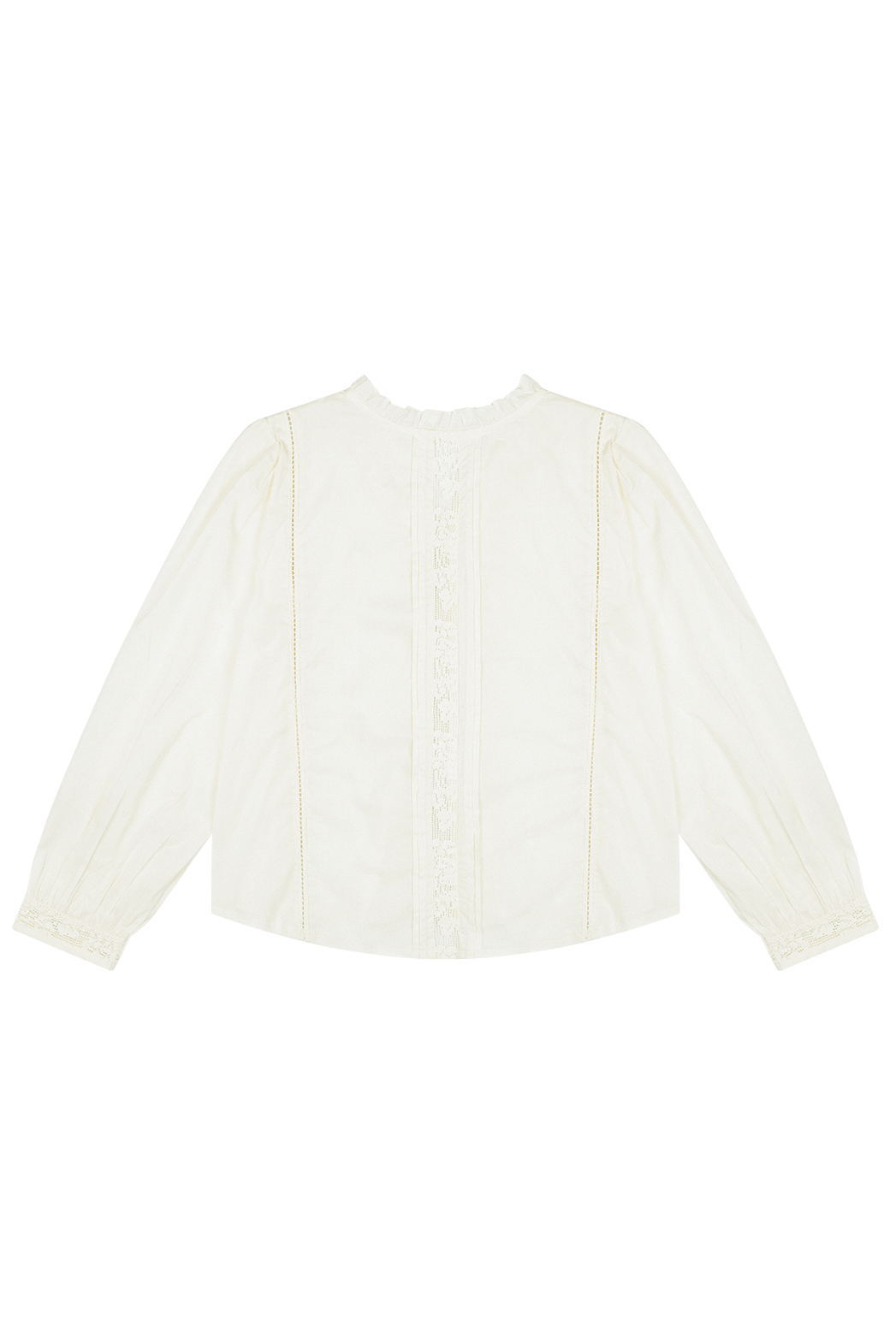 コットンフリルギャザーレースアップレースブラウス春夏秋 | 詳細画像24