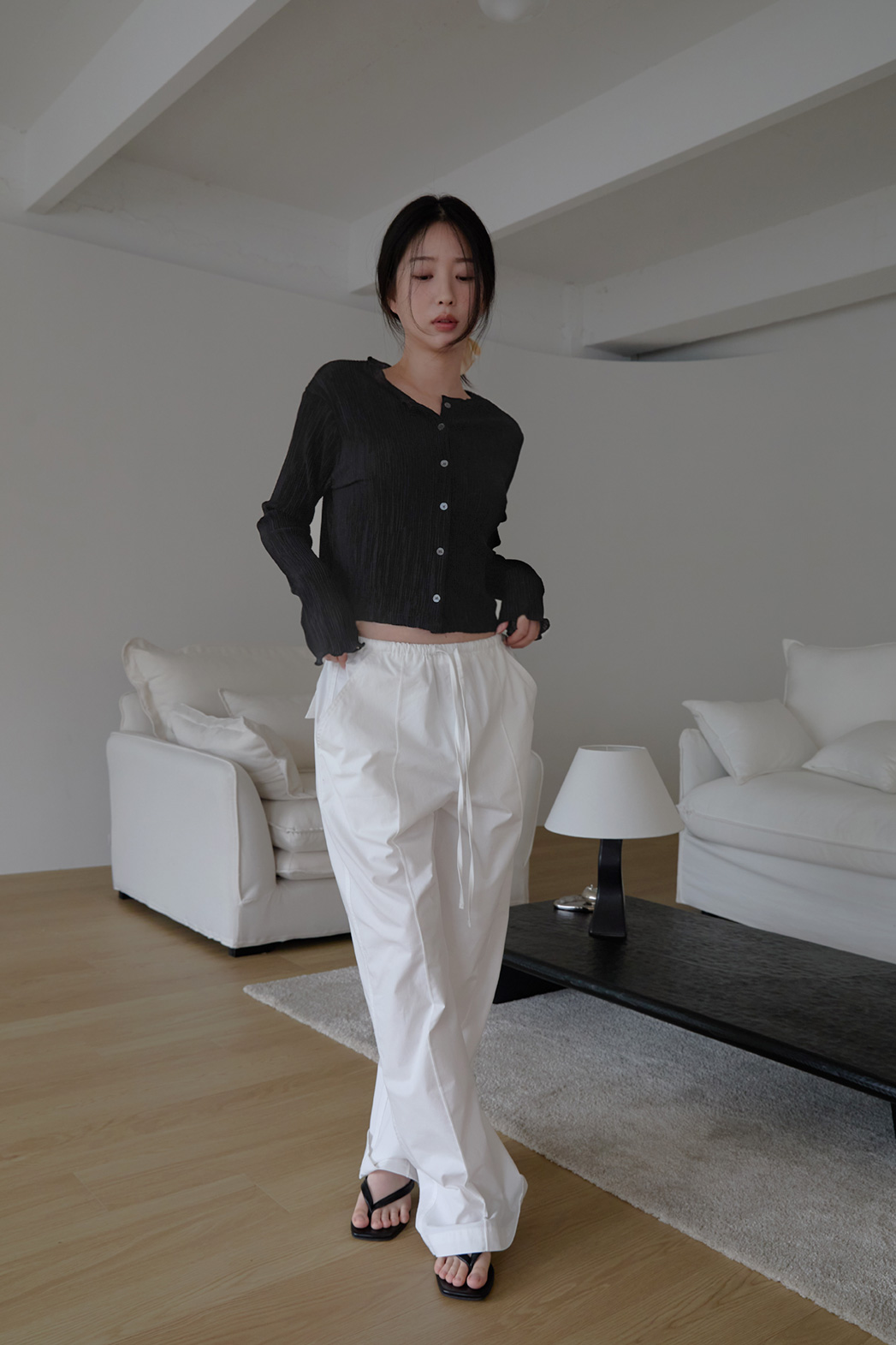 ベルベットベロアプリーツスリム無地ブラウス春夏秋 | 詳細画像22