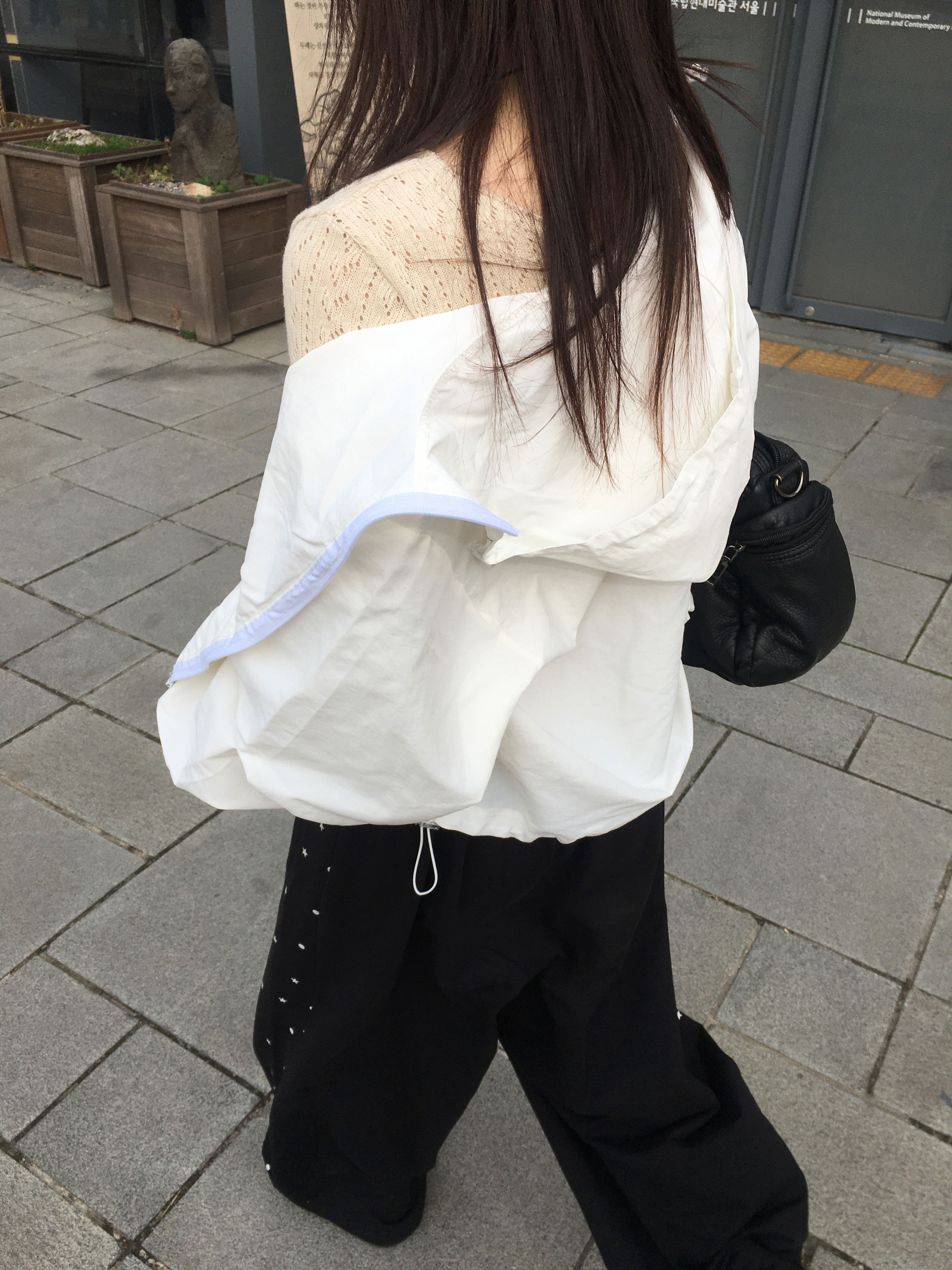 フード長袖ルーズクロップドジップアップポケットジャンパー