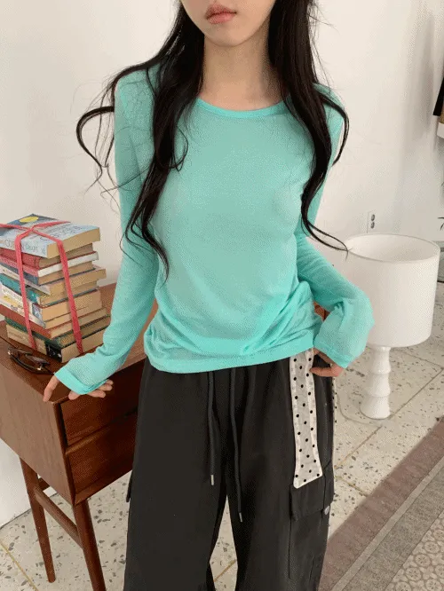 ラウンドネック長袖ベーシックルーズTシャツ | banincci | 詳細画像1