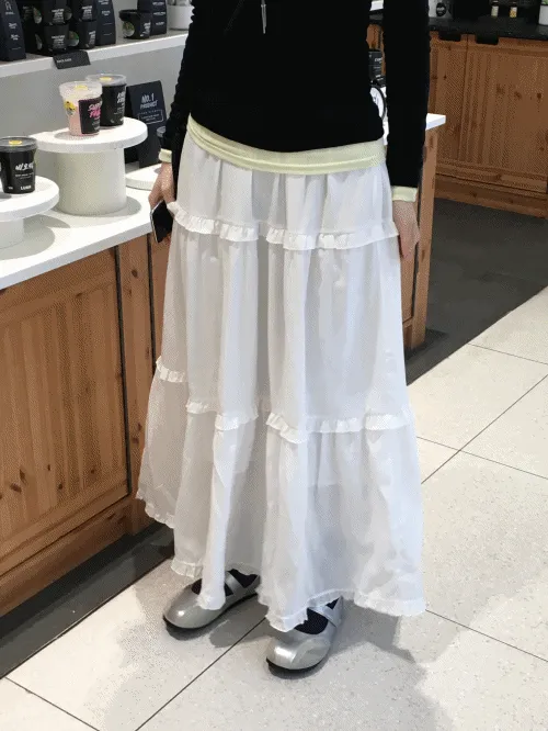 ロングティアードウエストゴムスカート | banincci | 詳細画像1