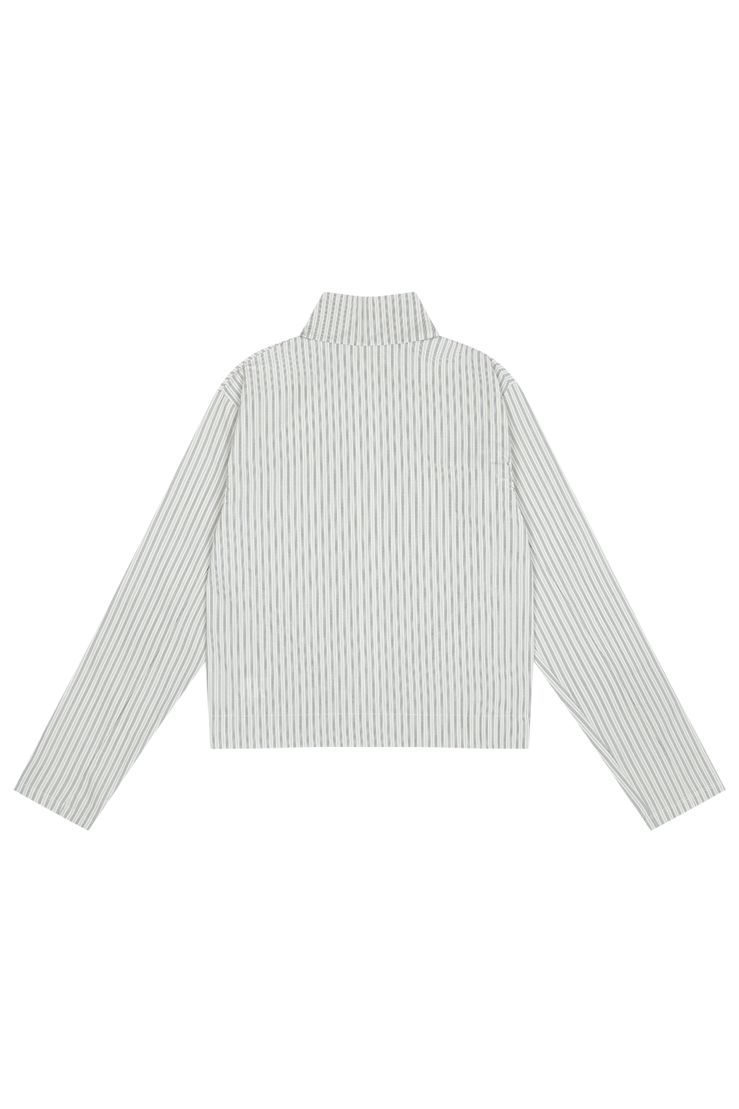 コットンハイネックベーシックセミクロップドストライプチェックジャンパー春夏秋 | 詳細画像20