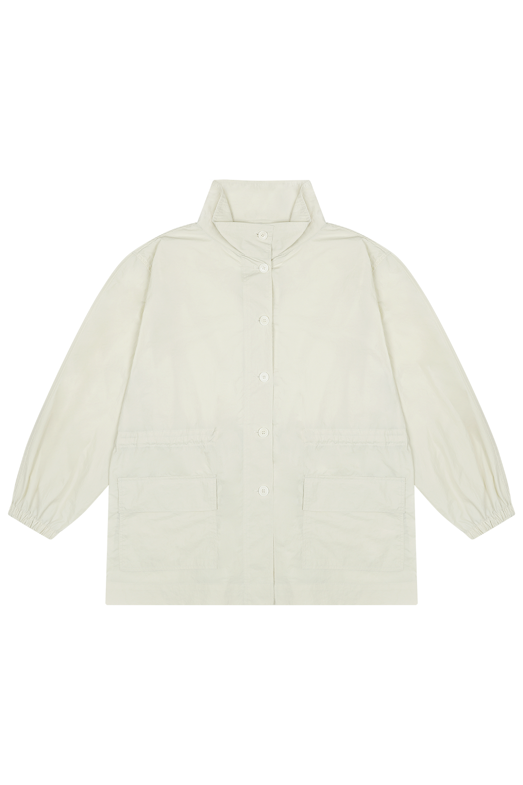 ナイロンハイネックドローコードミドル無地ジャンパー春夏秋 | 詳細画像34