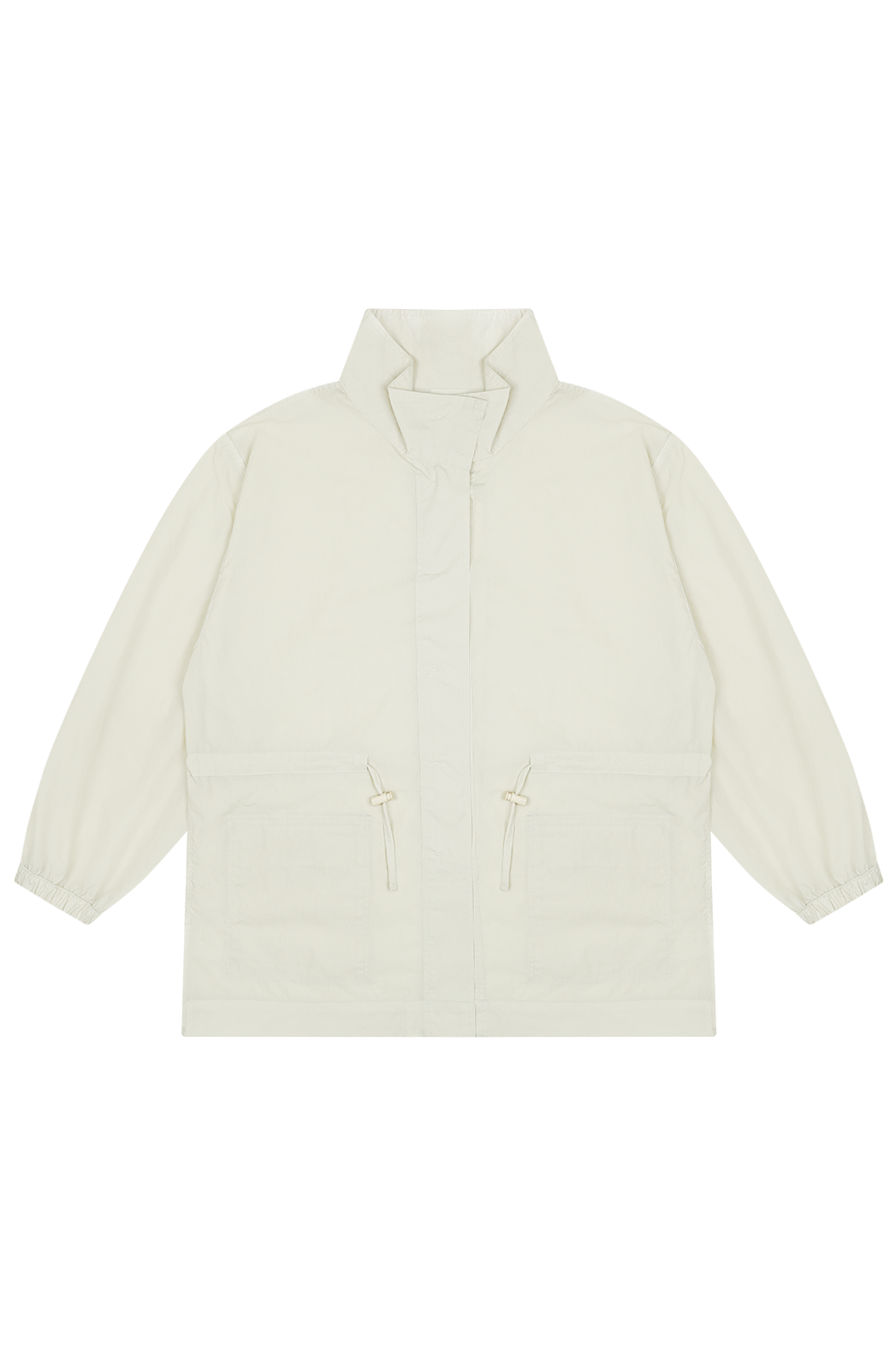 ナイロンハイネックドローコードミドル無地ジャンパー春夏秋 | 詳細画像35