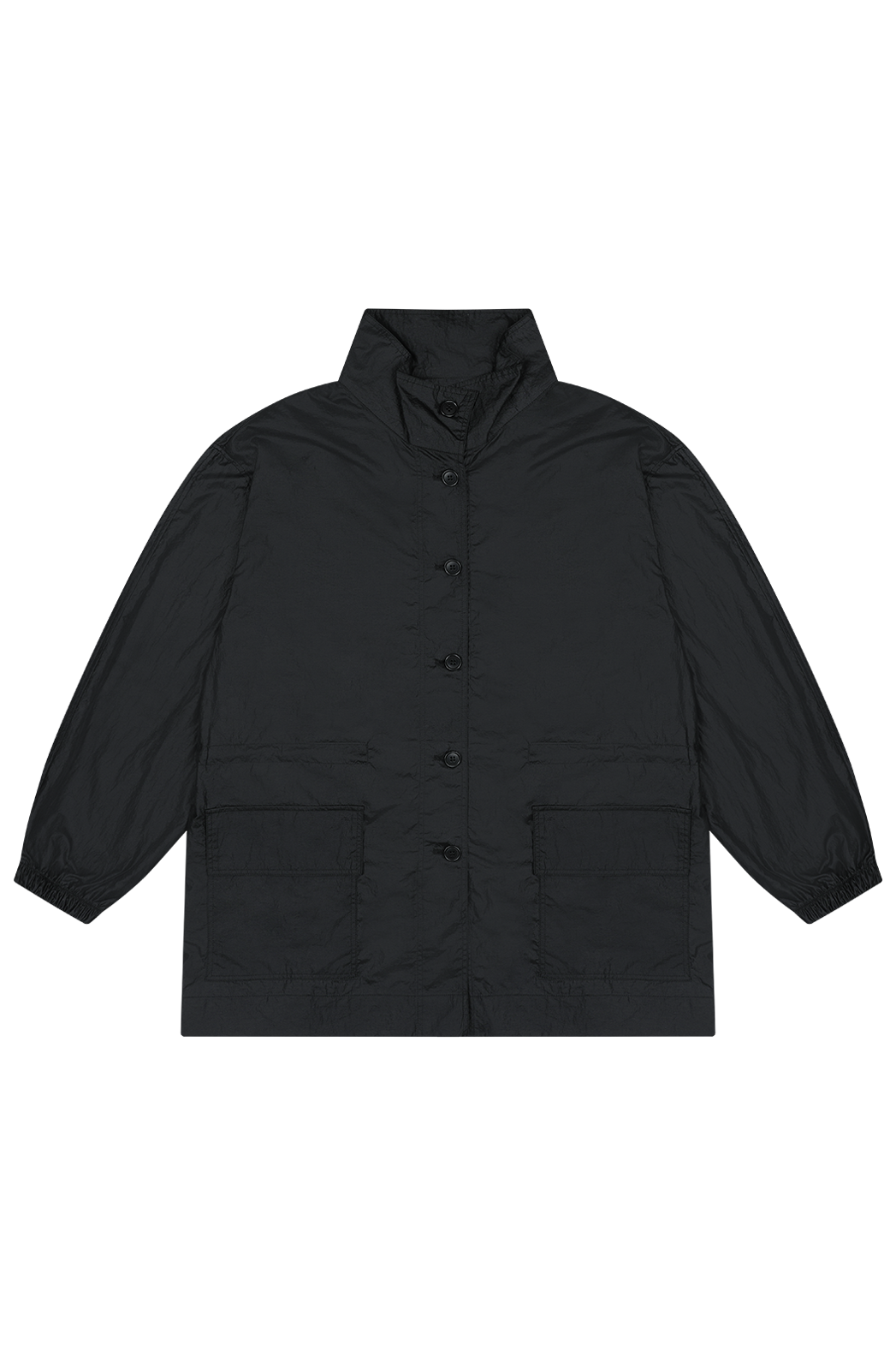 ナイロンハイネックドローコードミドル無地ジャンパー春夏秋 | 詳細画像37