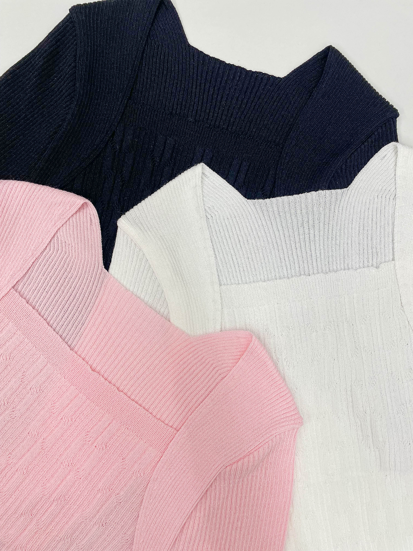 リブレイヤード風ボレロネック半袖ニット | 詳細画像4