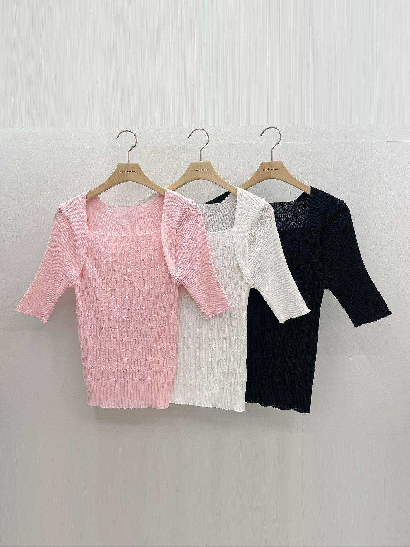 リブレイヤード風ボレロネック半袖ニット | 詳細画像20