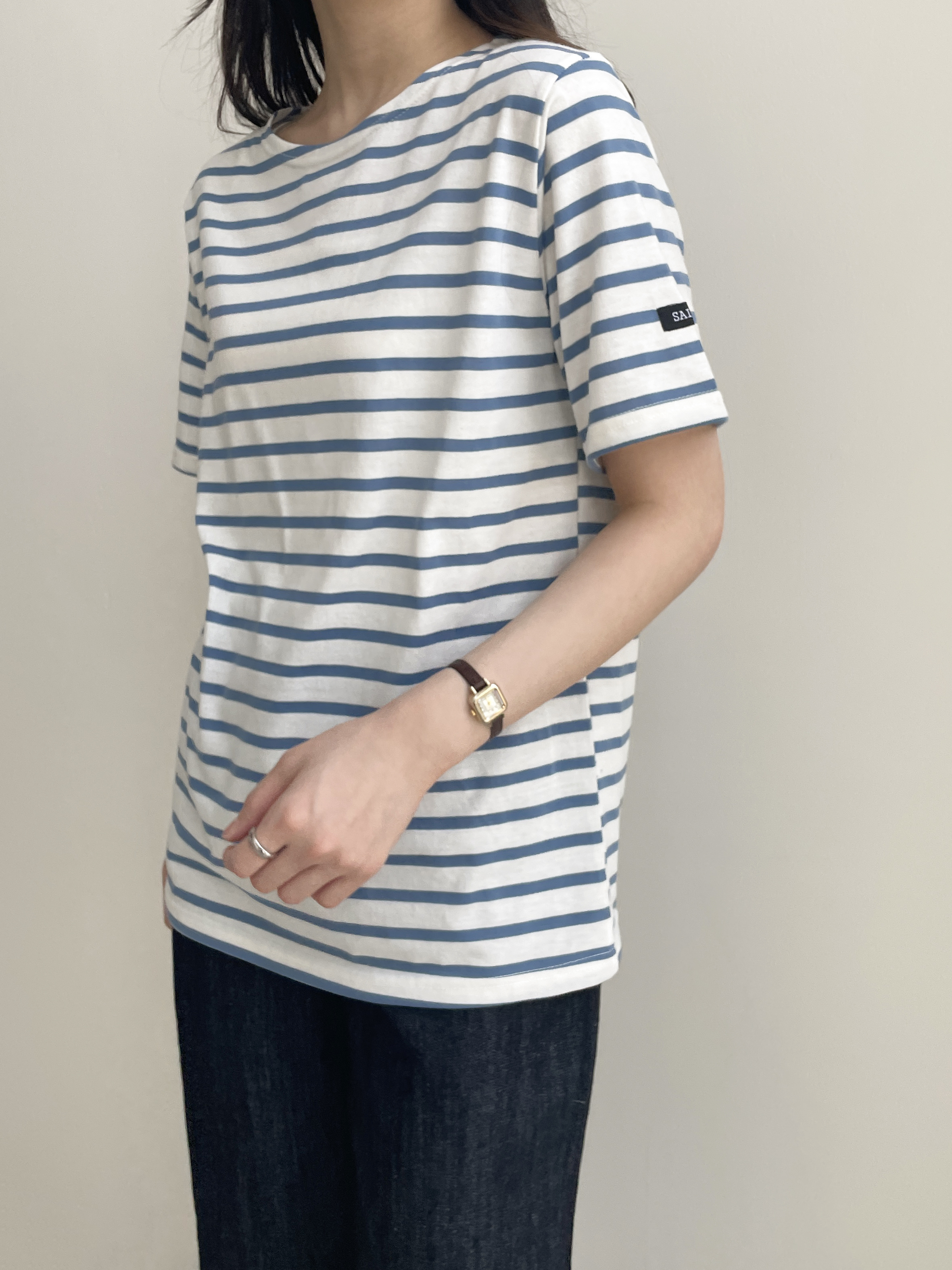 ラウンドネック半袖ボーダーTシャツ | 詳細画像3