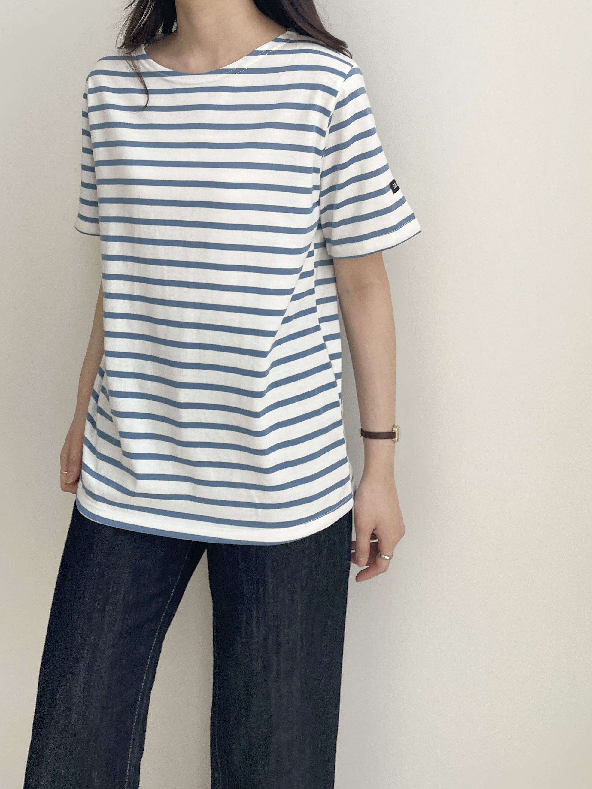ラウンドネック半袖ボーダーTシャツ | 詳細画像4