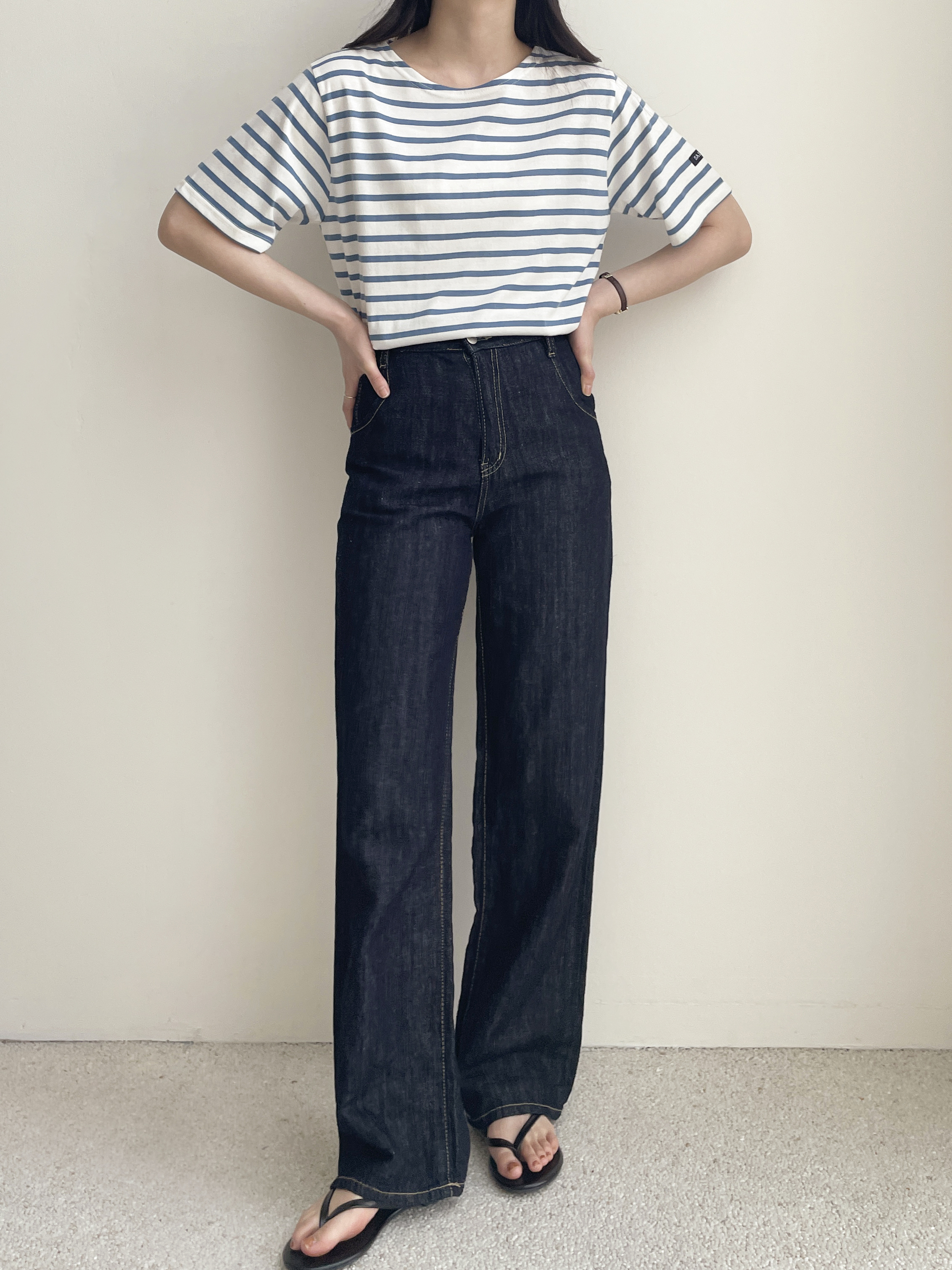 ラウンドネック半袖ボーダーTシャツ | 詳細画像7