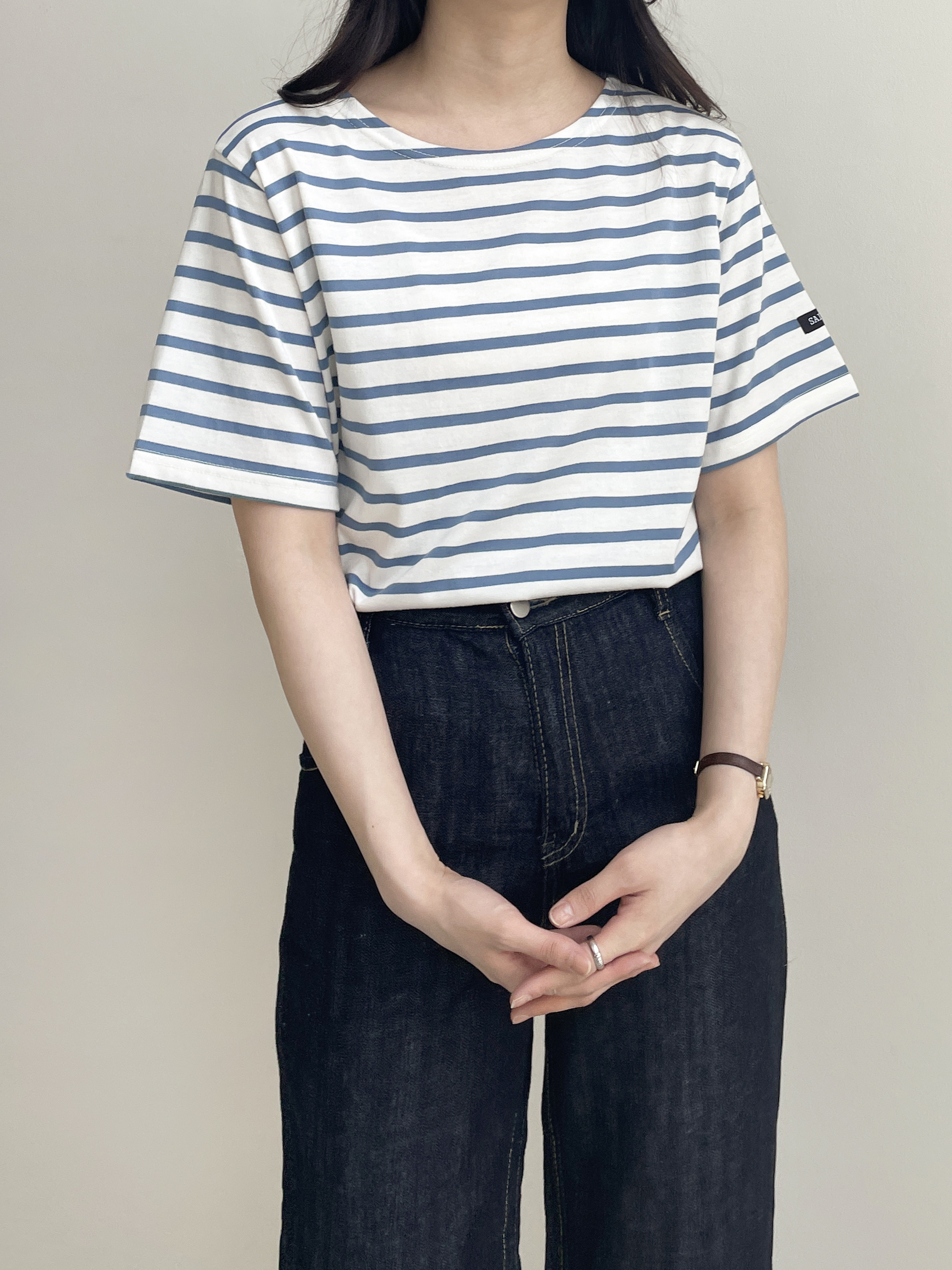ラウンドネック半袖ボーダーTシャツ | 詳細画像8