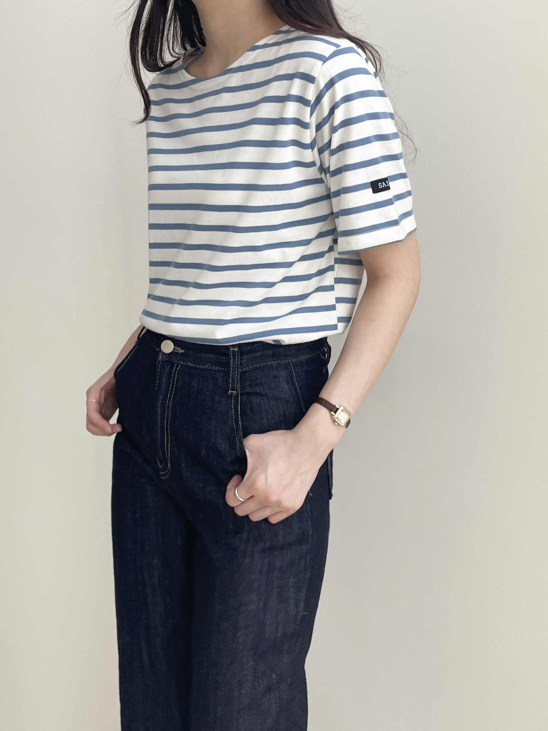 ラウンドネック半袖ボーダーTシャツ | 詳細画像10