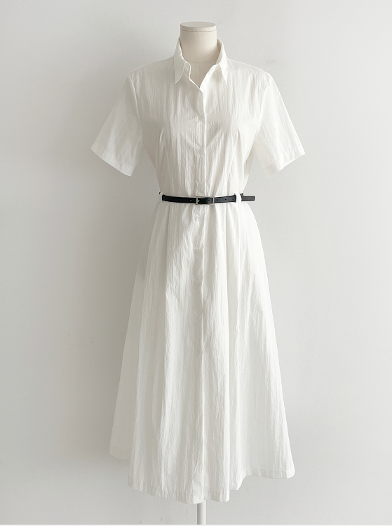 ボタンカラーロング長袖ワンピースベルト付 | 詳細画像17