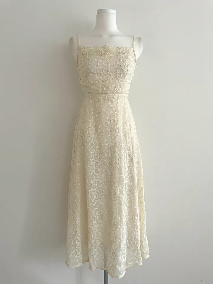 レースバックゴムスリムロングキャミワンピース | 詳細画像17