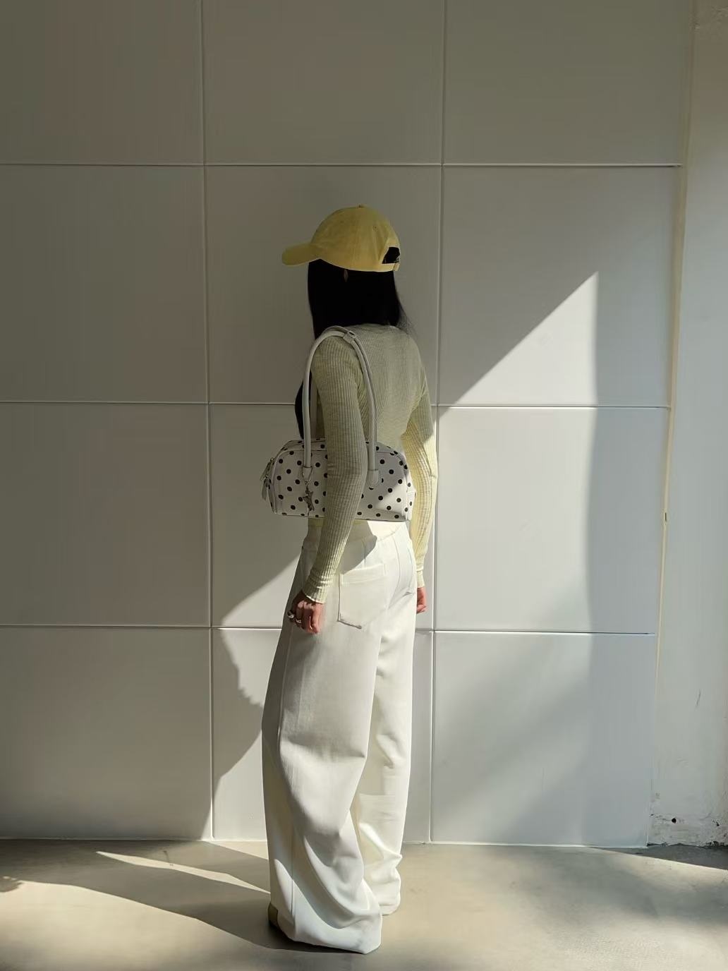 レザー調ジップアップポケットドット配色トートバッグキーリングセット | 詳細画像14