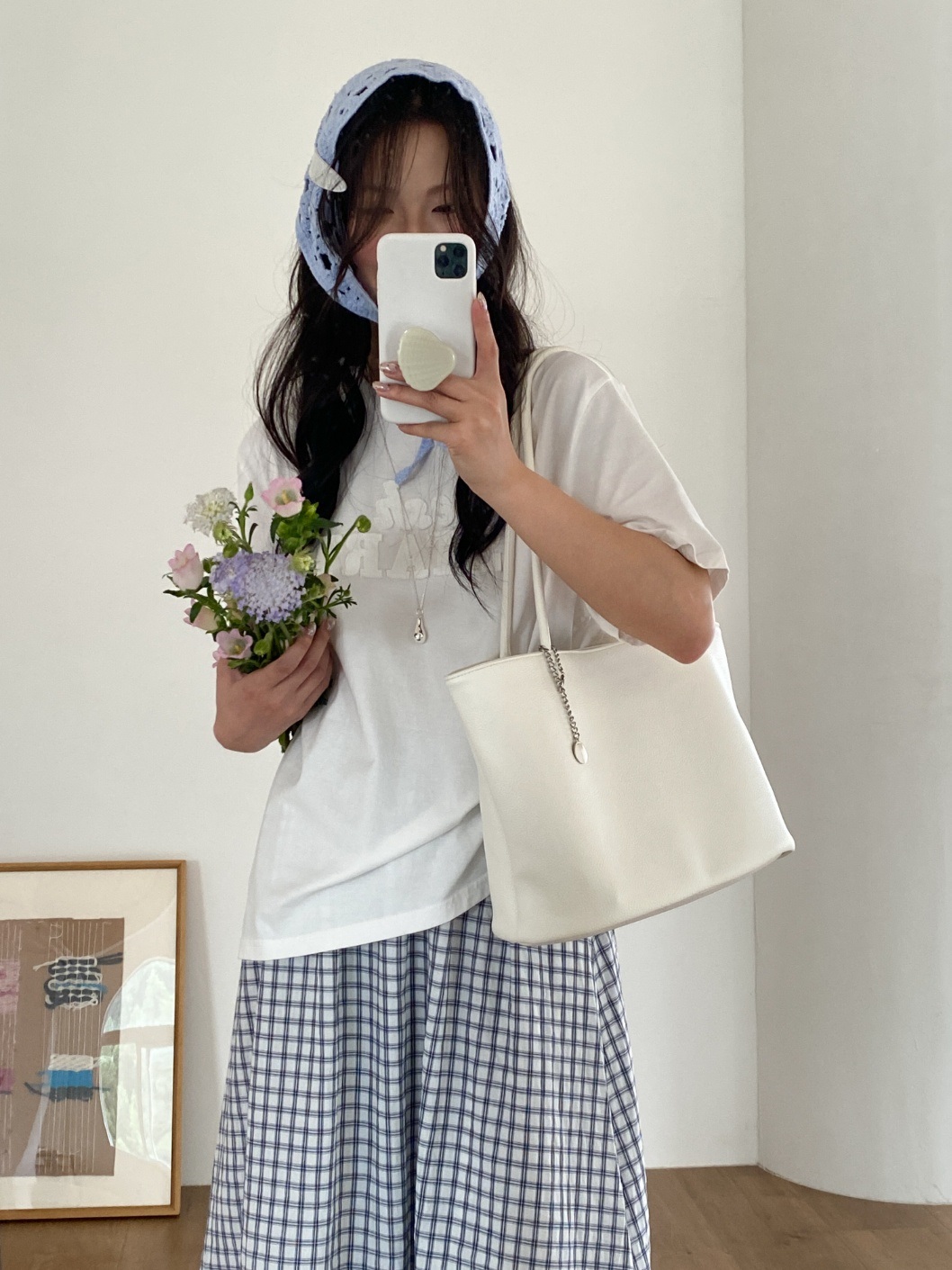 レザー調ポケットビッグDリング無地トートバッグキーリングセット | 詳細画像4