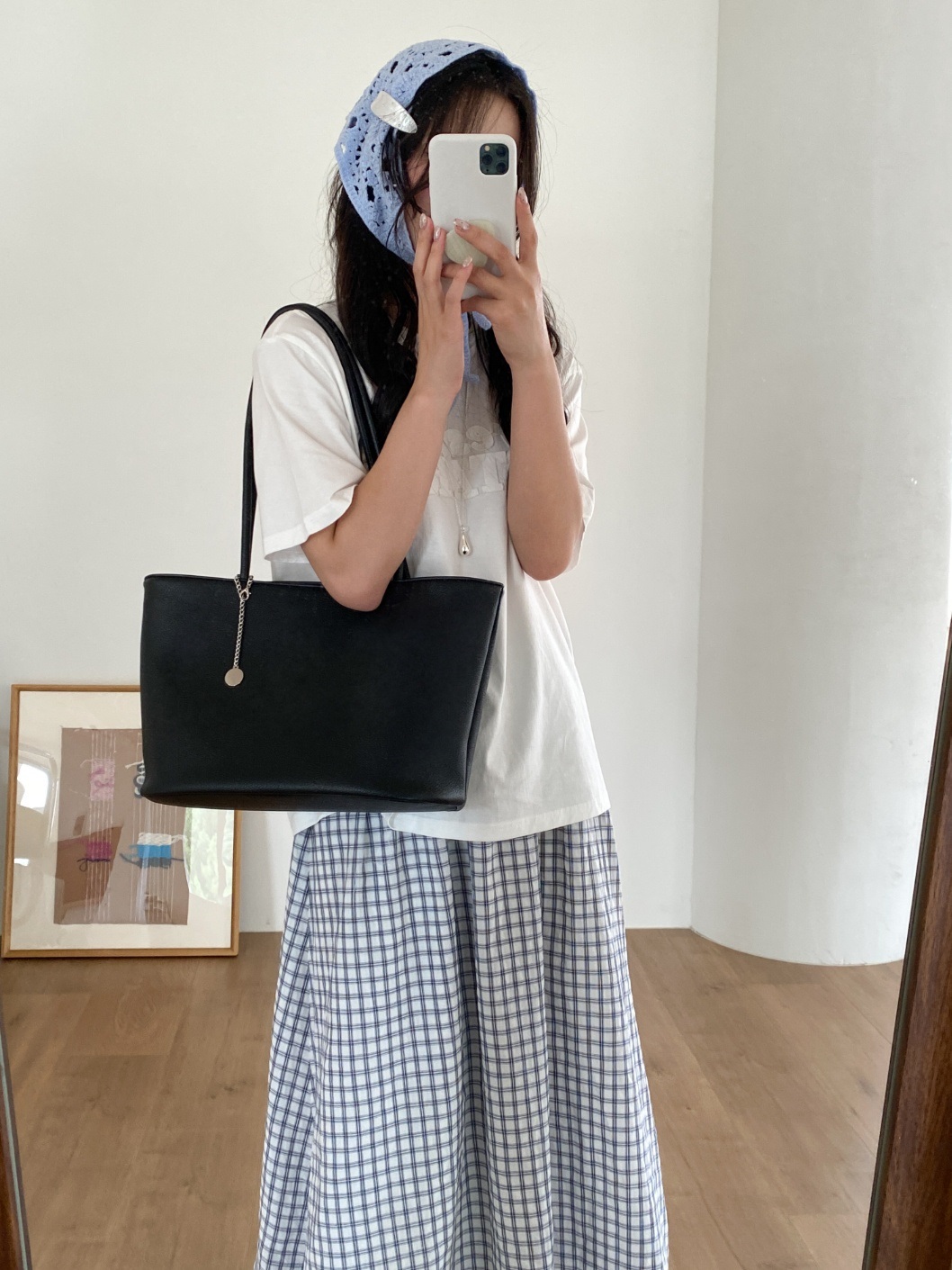 レザー調ポケットビッグDリング無地トートバッグキーリングセット | 詳細画像3