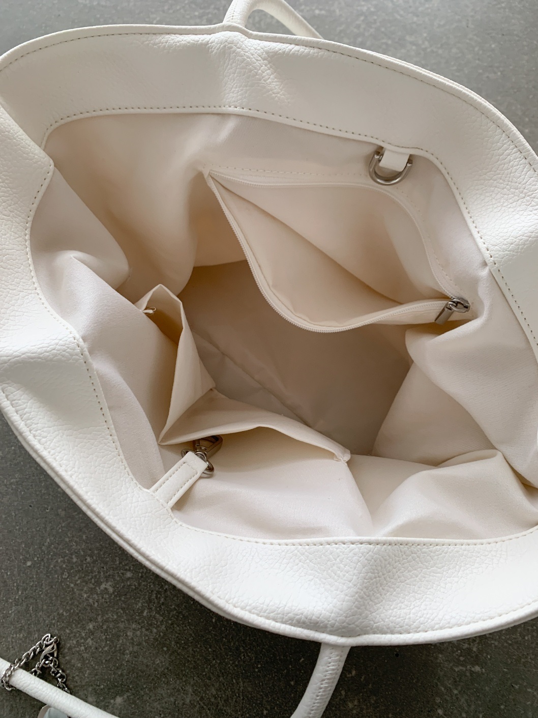 レザー調ポケットビッグDリング無地トートバッグキーリングセット | 詳細画像11