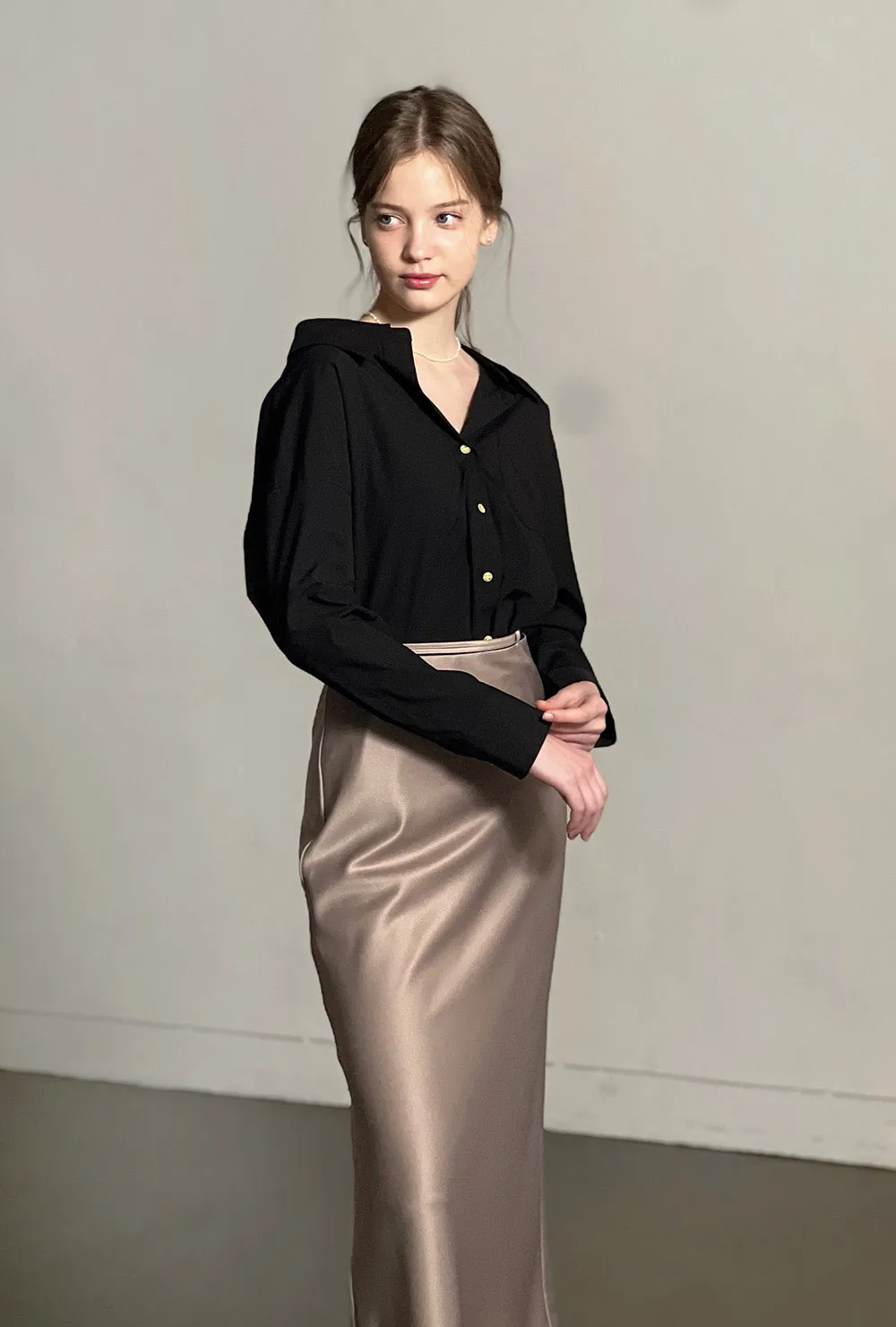 ボタンカラーポケット長袖シャツ | 詳細画像1