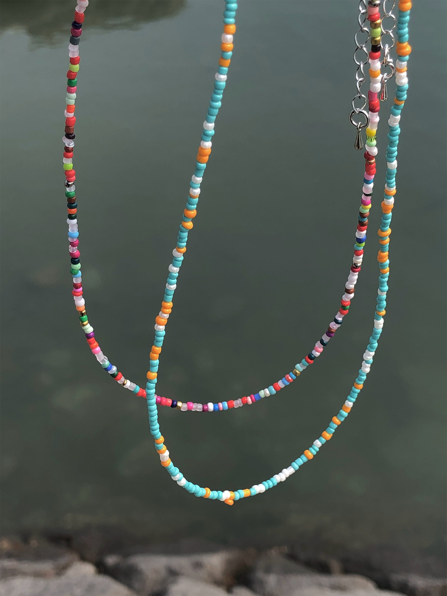 ビーズアクリルグロス配色ネックレス | レディースファッション通販