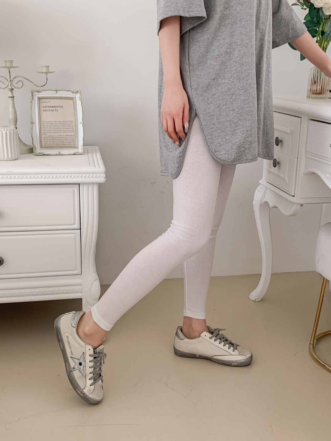 リブストレッチウエストゴムレギンス | 詳細画像4