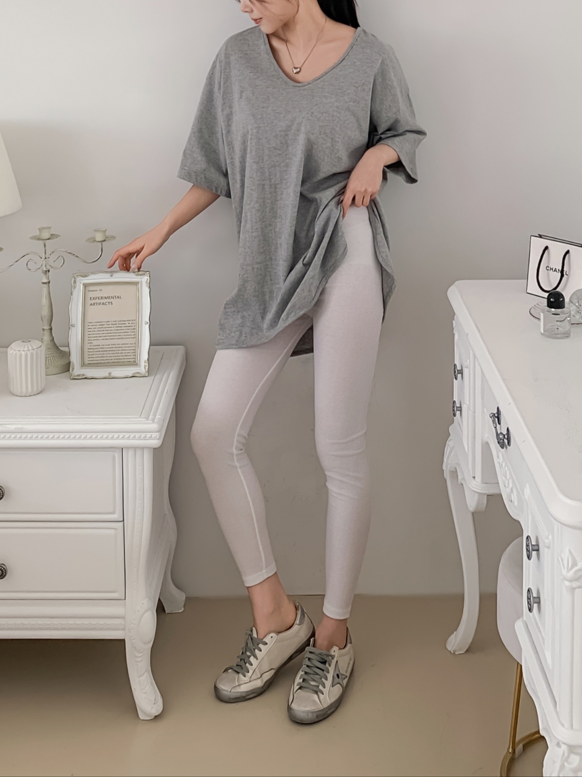 リブストレッチウエストゴムレギンス | 詳細画像9