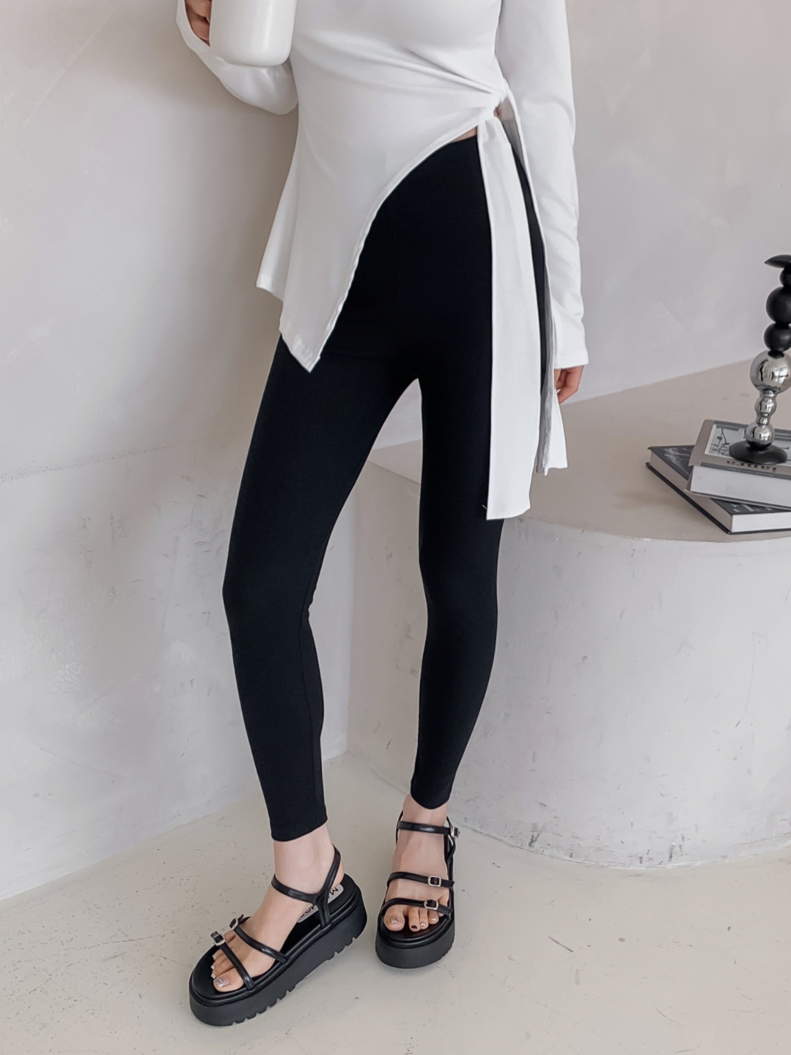 リブストレッチウエストゴムレギンス | 詳細画像13