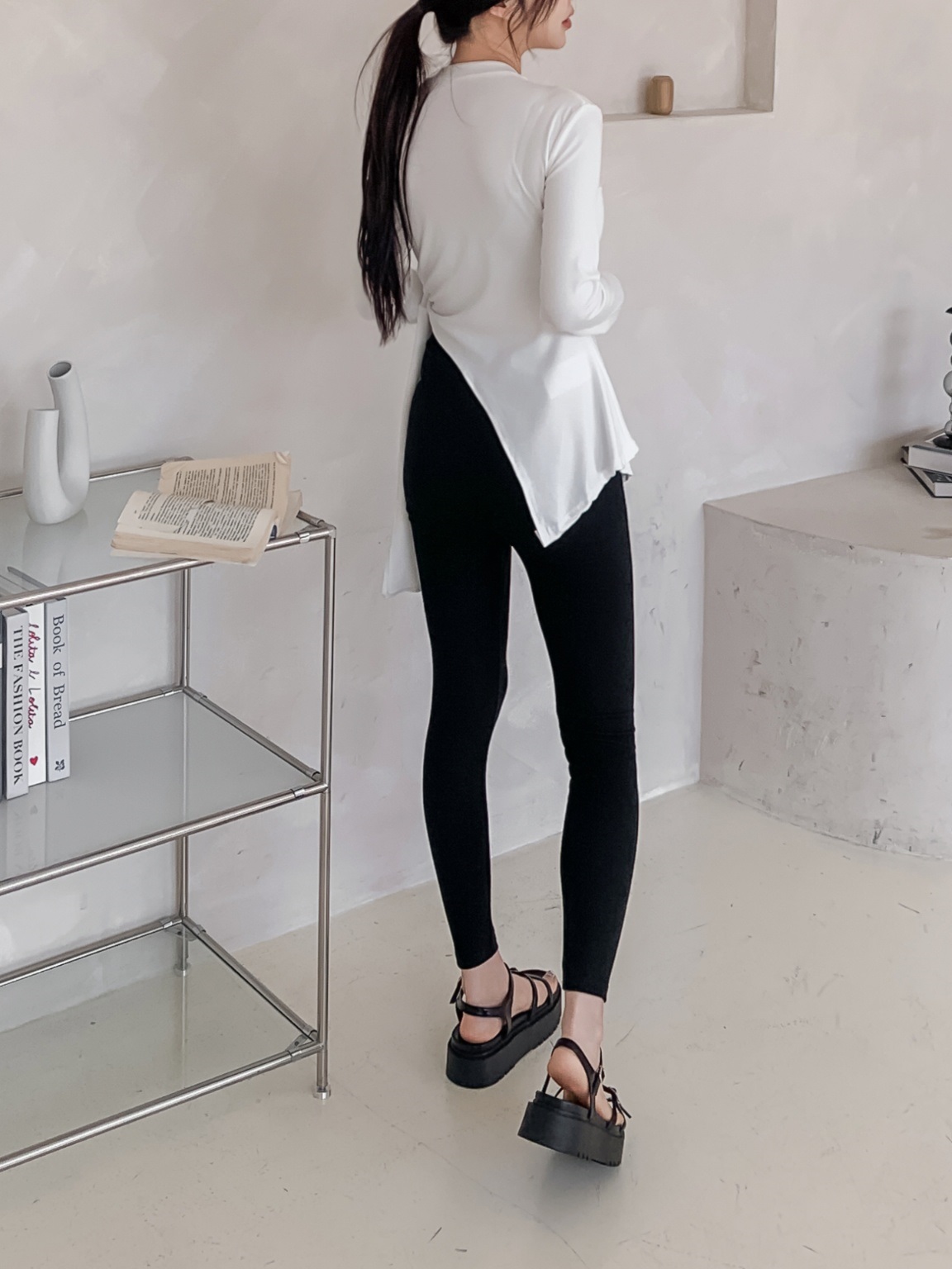 リブストレッチウエストゴムレギンス | 詳細画像20