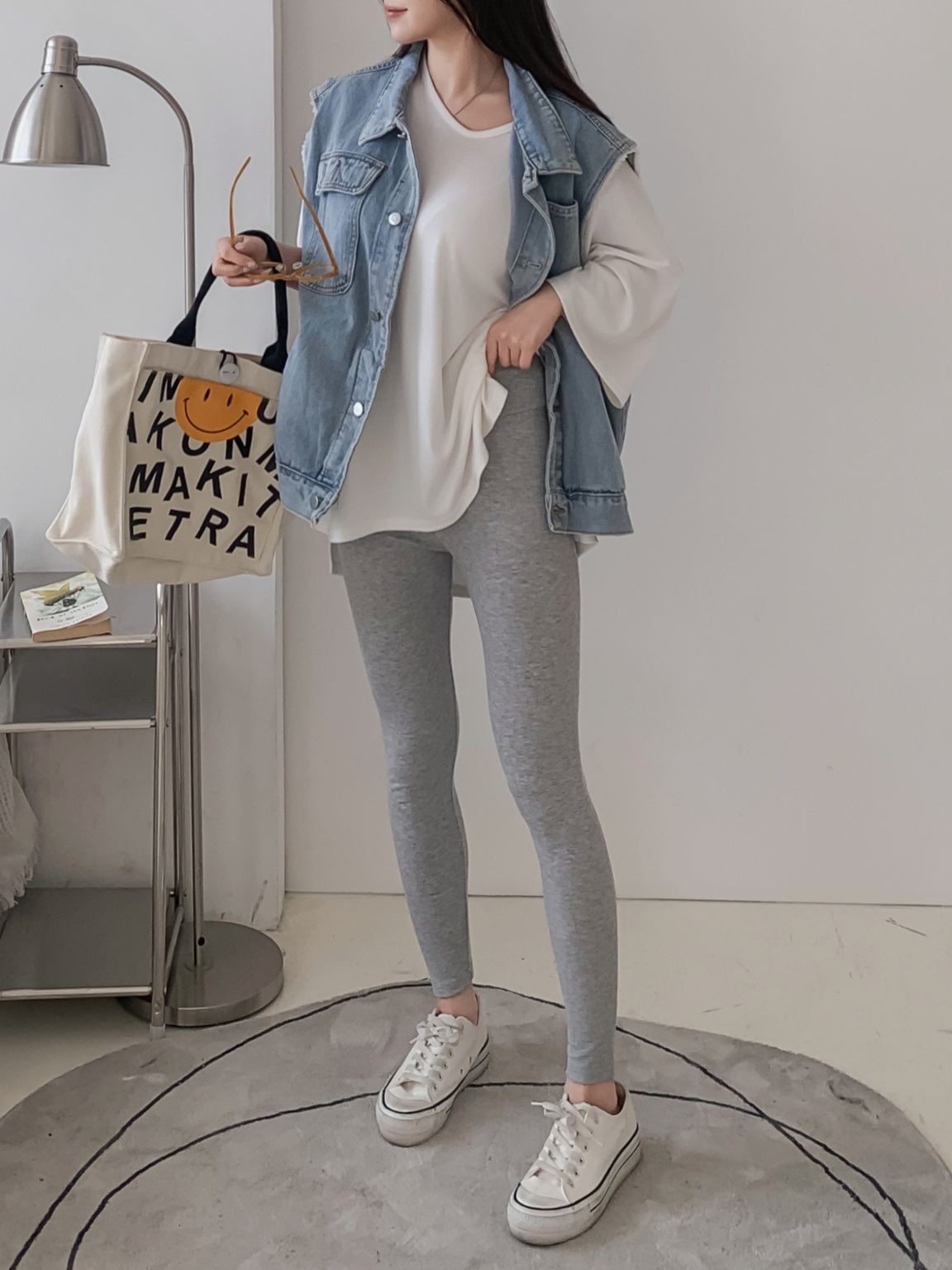 リブストレッチウエストゴムレギンス | 詳細画像5