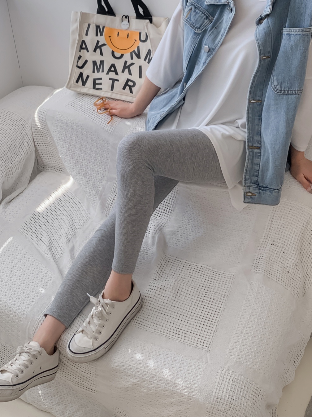 リブストレッチウエストゴムレギンス | 詳細画像7