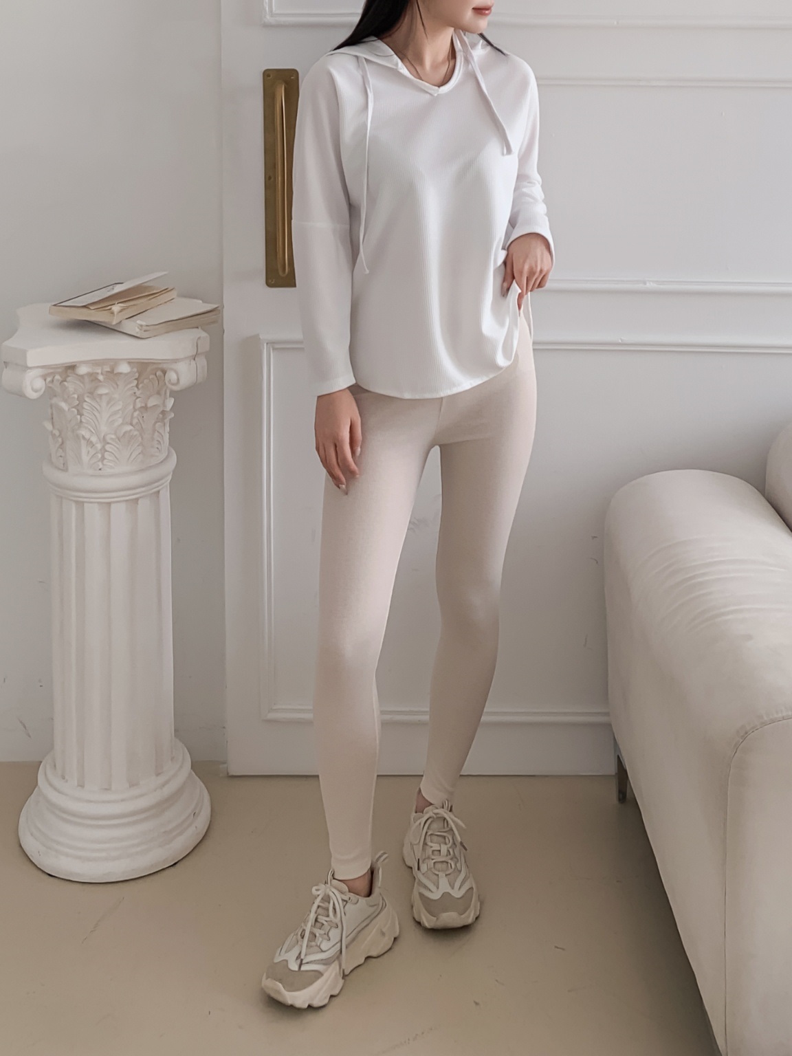 リブストレッチウエストゴムレギンス | 詳細画像12