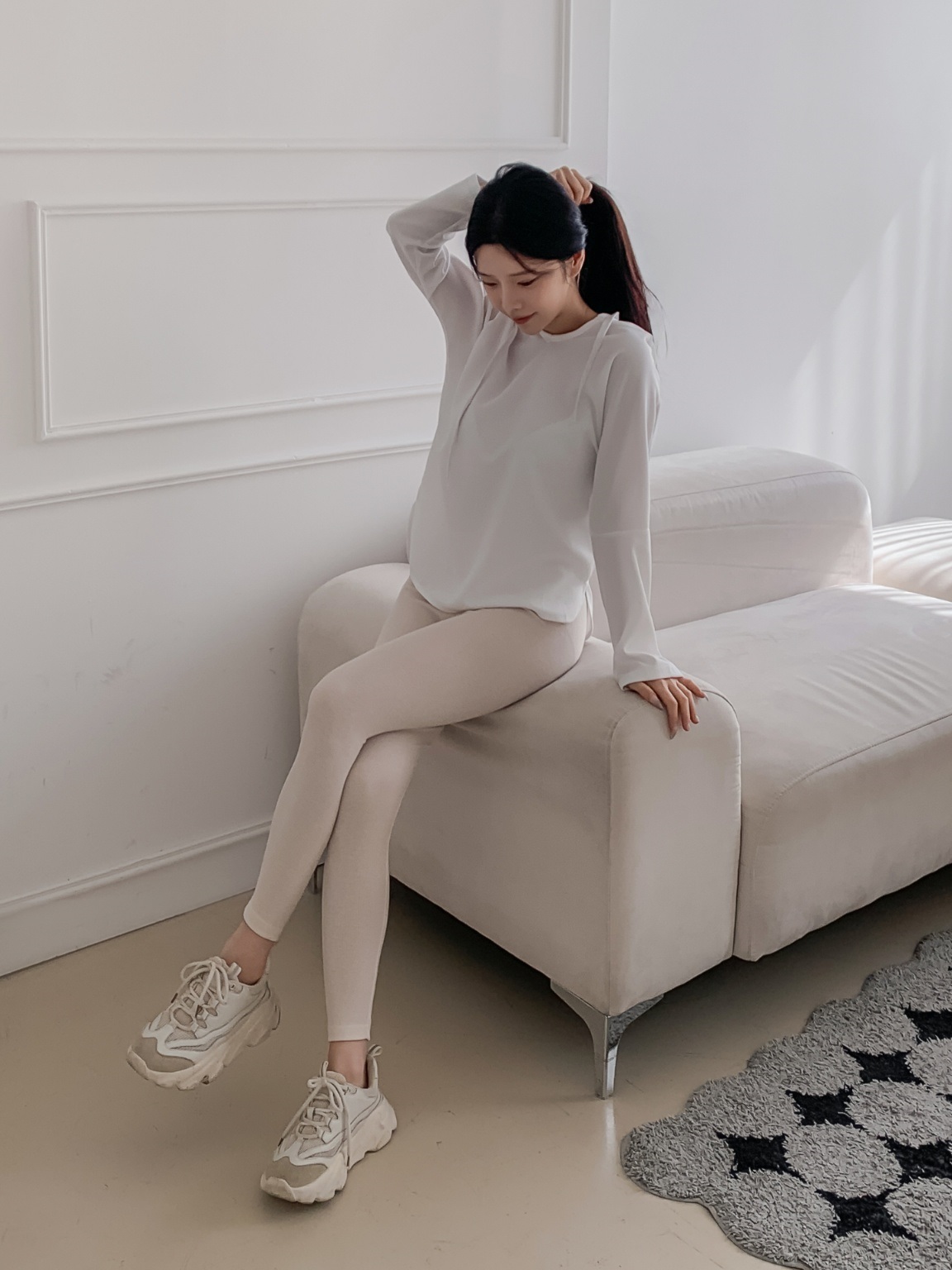 リブストレッチウエストゴムレギンス | 詳細画像14