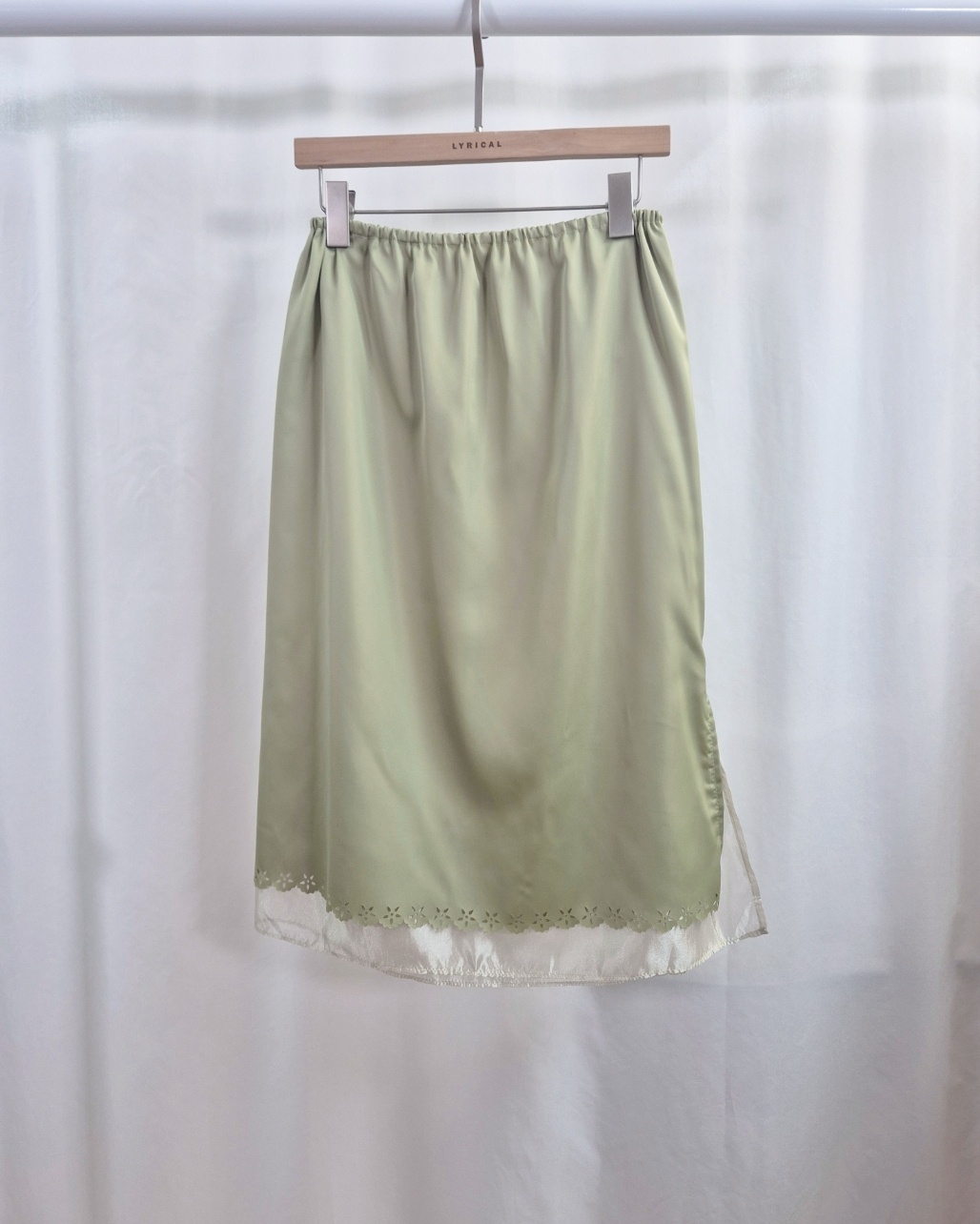 サテンパンチングスリットウエストゴムミディスカート | 詳細画像14