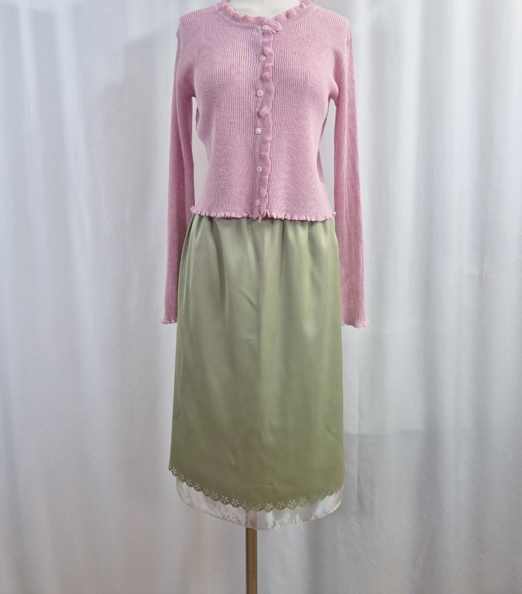 サテンパンチングスリットウエストゴムミディスカート | 詳細画像9