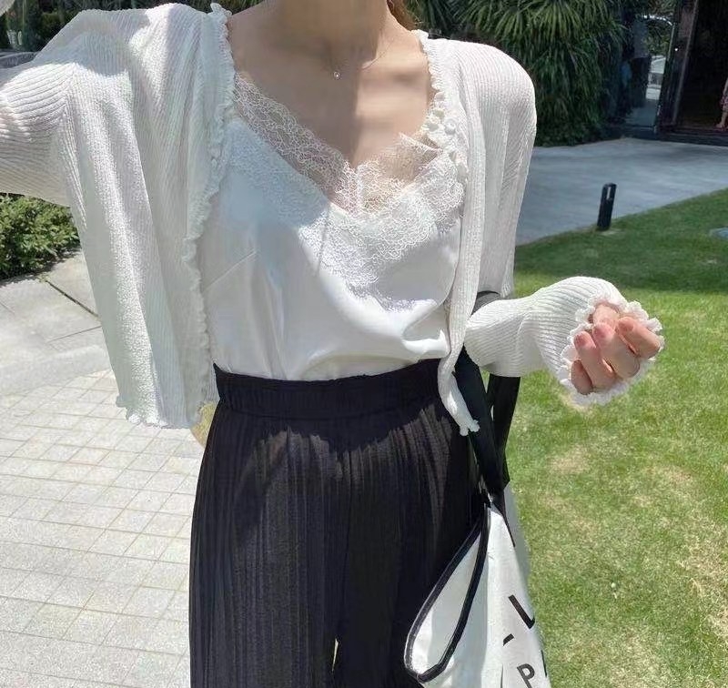 シースルーメロウフリルスリム長袖カーディガン | 詳細画像4