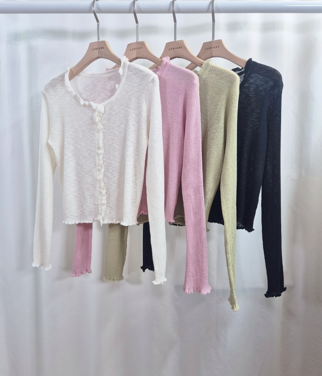 シースルーメロウフリルスリム長袖カーディガン | 詳細画像7