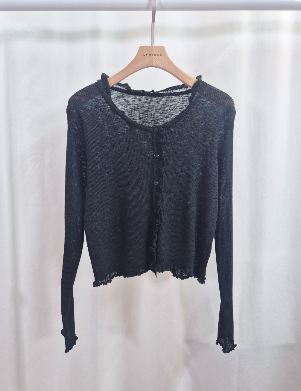 シースルーメロウフリルスリム長袖カーディガン | 詳細画像8