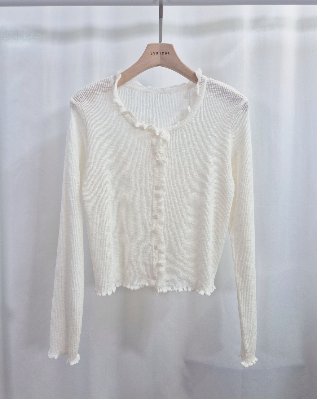 シースルーメロウフリルスリム長袖カーディガン | 詳細画像10