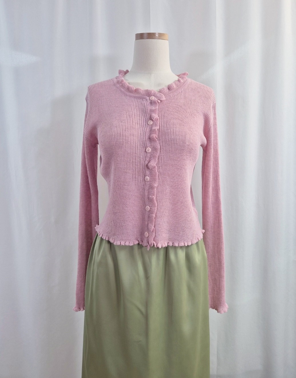 シースルーメロウフリルスリム長袖カーディガン | 詳細画像13