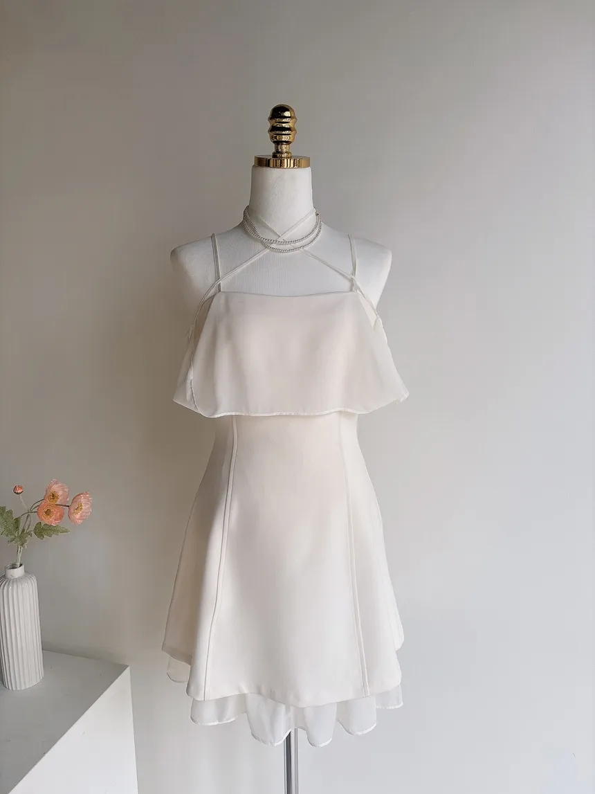 ツイードフレアスクエアネックパフスリーブ長袖フェイクポケットフェイクボタンワンピース | mirangmirang | 詳細画像29