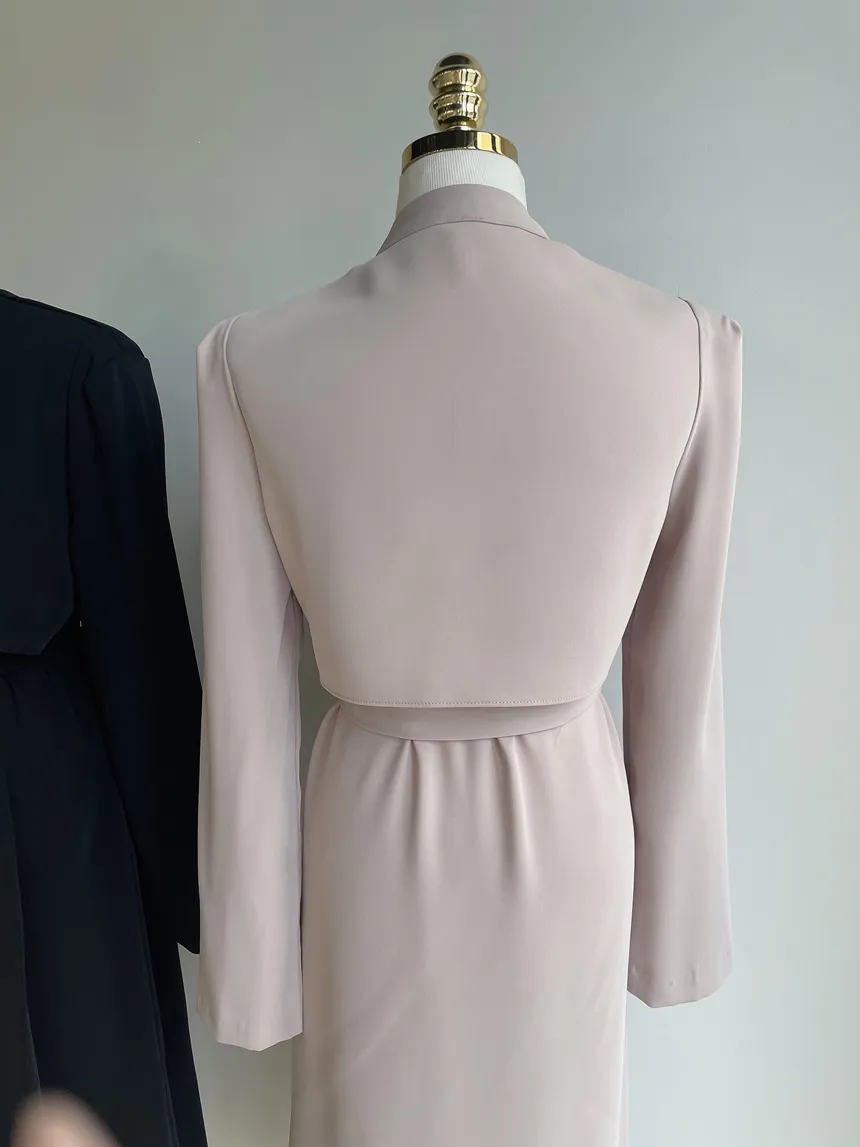 ロングフレア肩パッドトレンチコートストラップ付 | mirangmirang | 詳細画像36