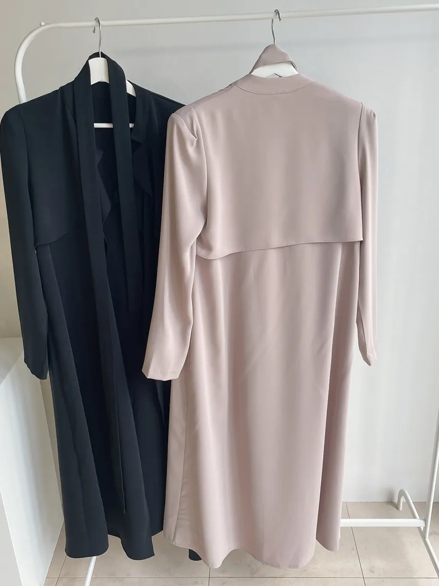 ロングフレア肩パッドトレンチコートストラップ付 | mirangmirang | 詳細画像39