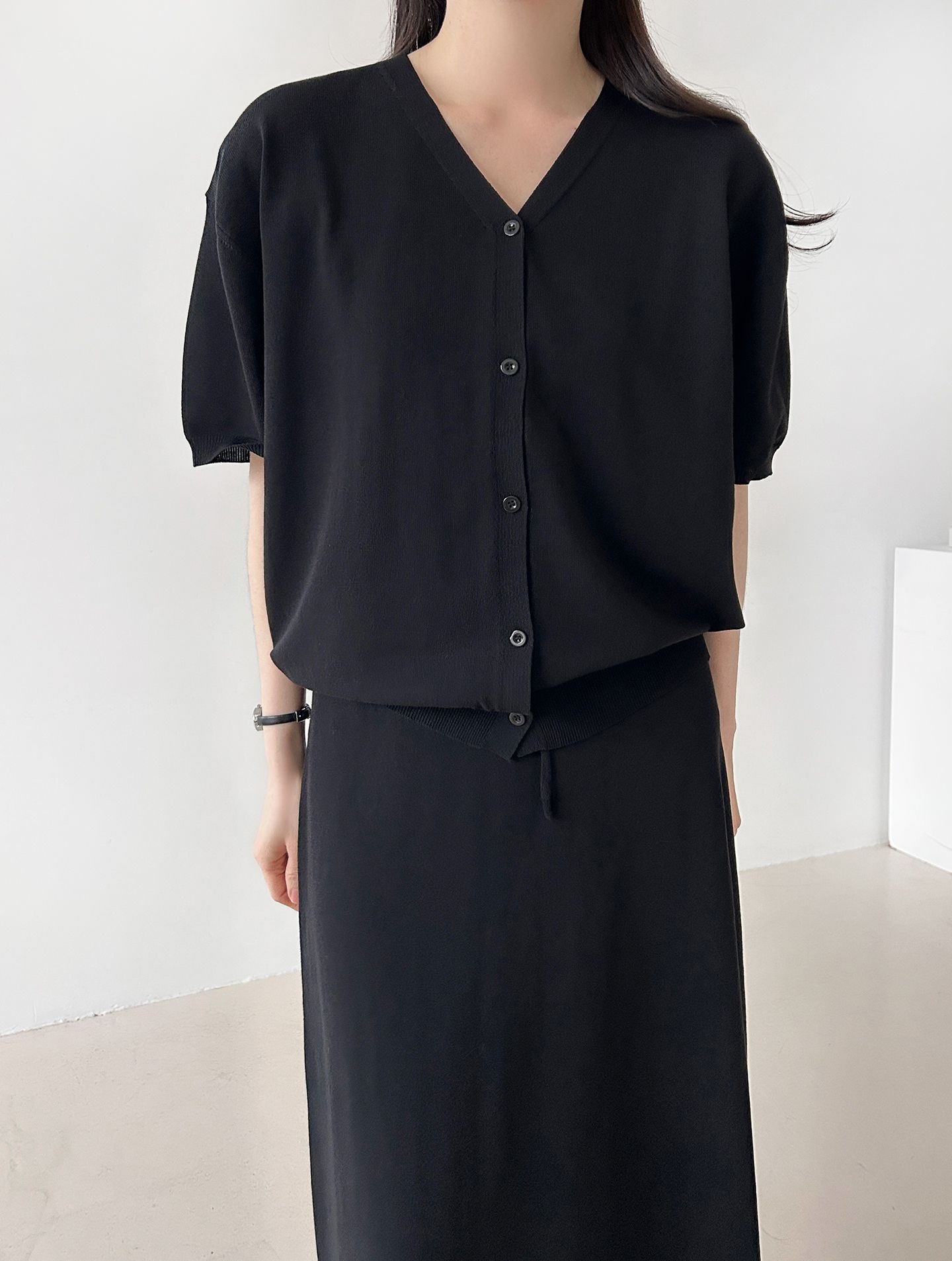 ボタンVネックウエストゴムロング半袖セットアップ | 詳細画像17