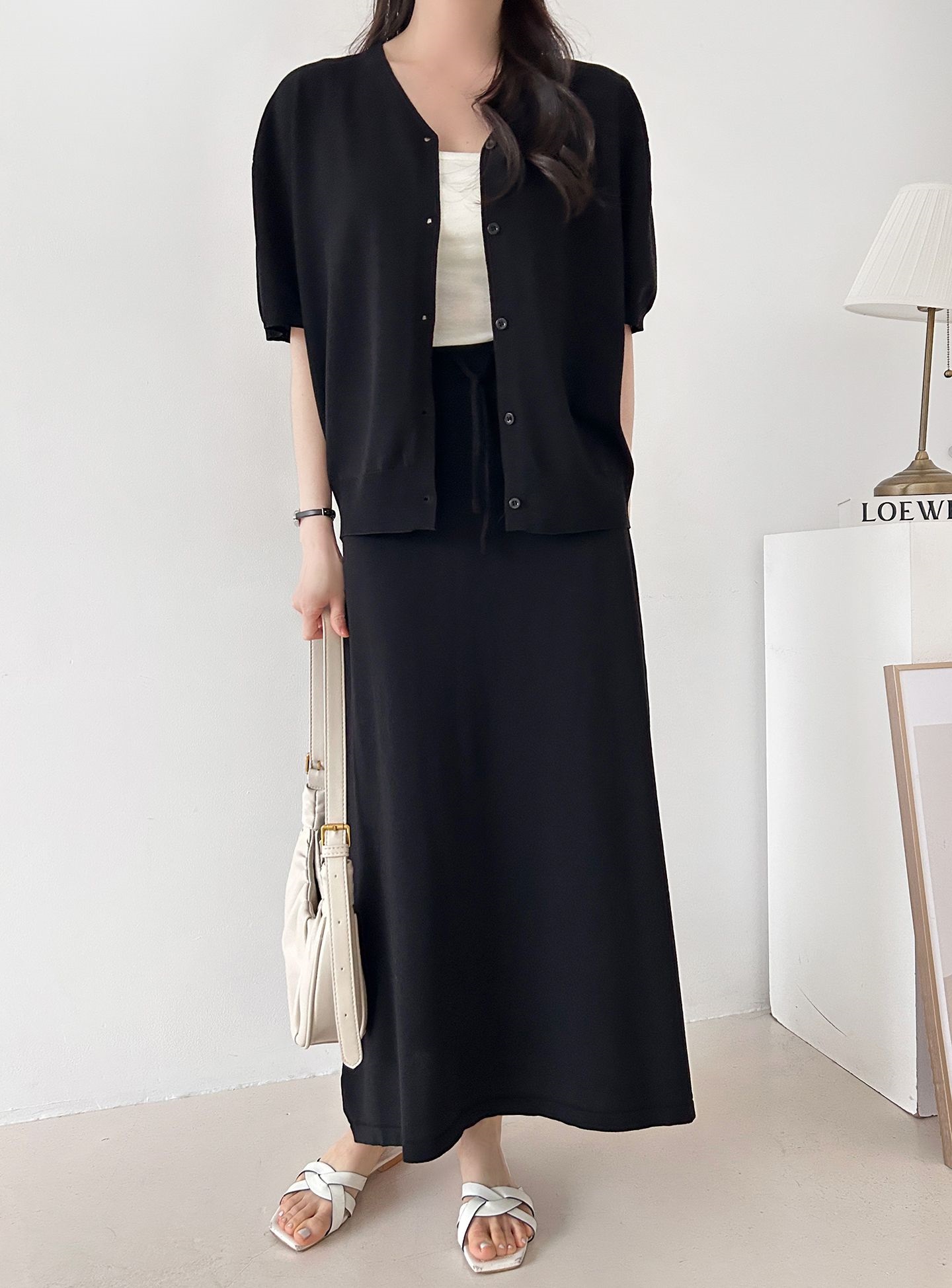 ボタンVネックウエストゴムロング半袖セットアップ | 詳細画像25