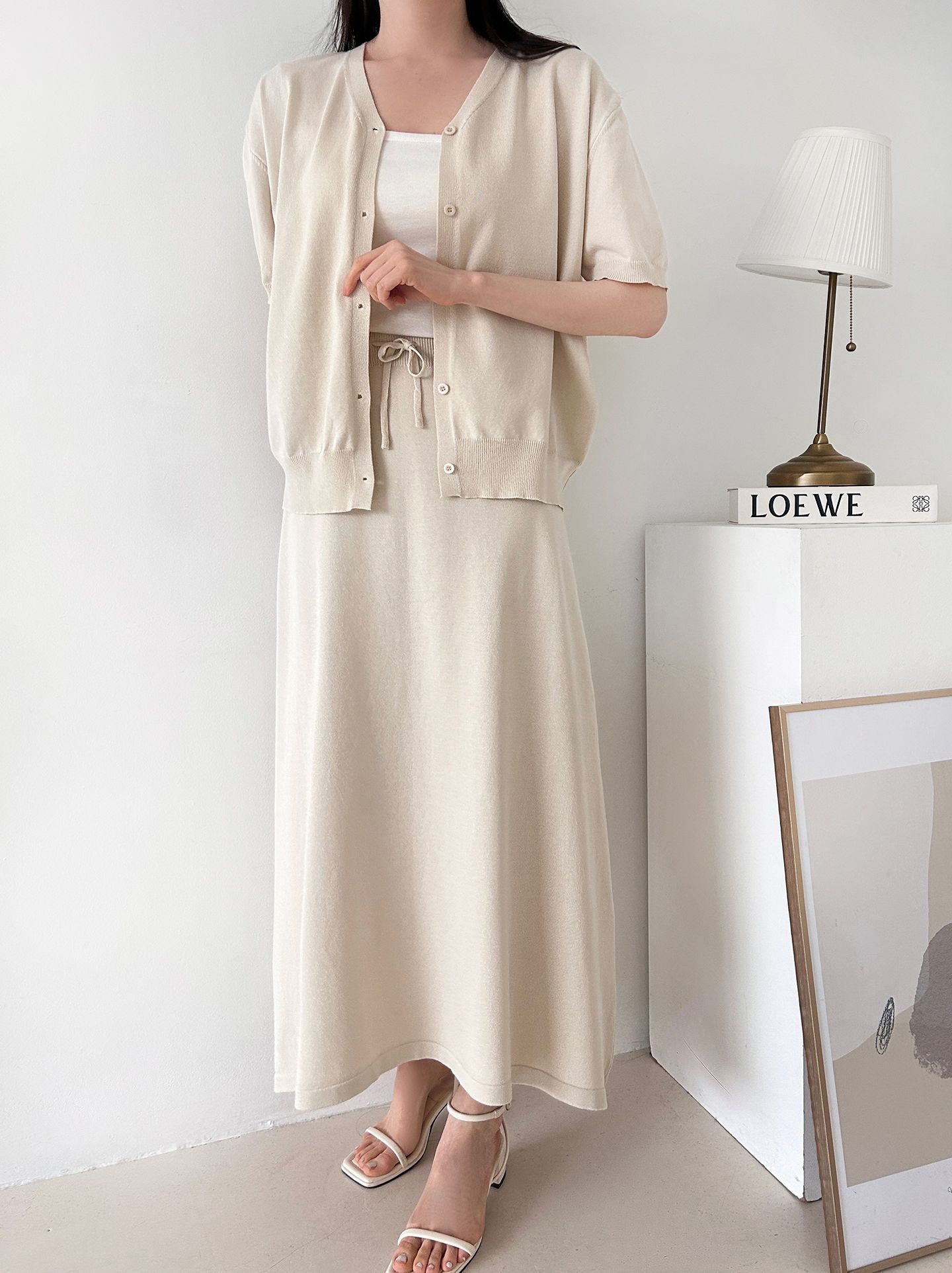 ボタンVネックウエストゴムロング半袖セットアップ | 詳細画像27