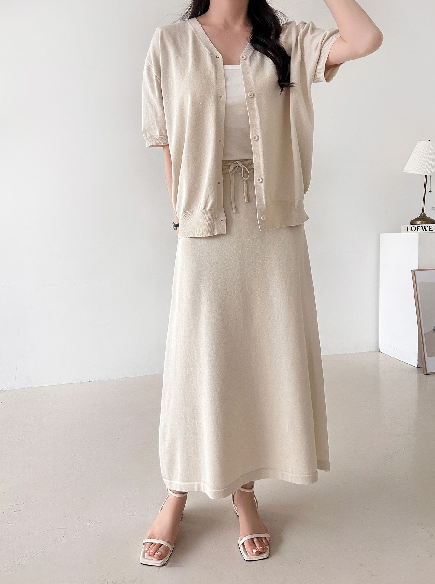 ボタンVネックウエストゴムロング半袖セットアップ | 詳細画像30