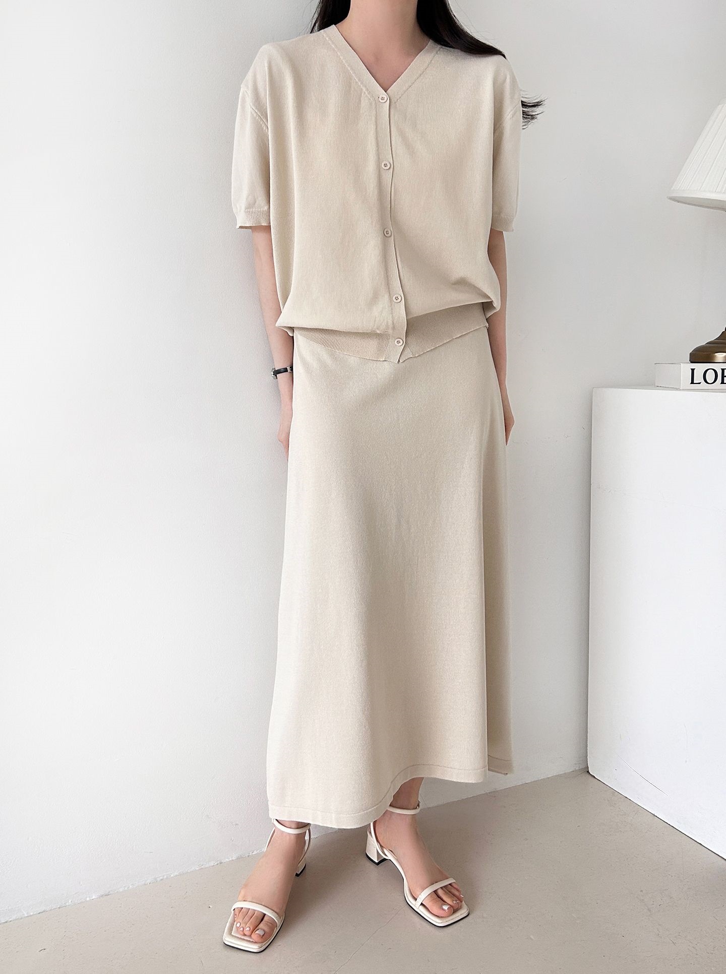 ボタンVネックウエストゴムロング半袖セットアップ | 詳細画像31