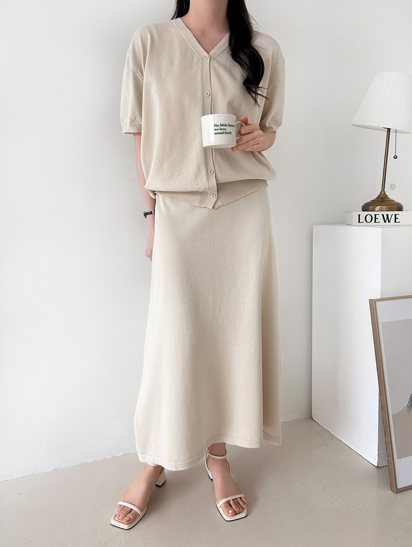 ボタンVネックウエストゴムロング半袖セットアップ | 詳細画像36