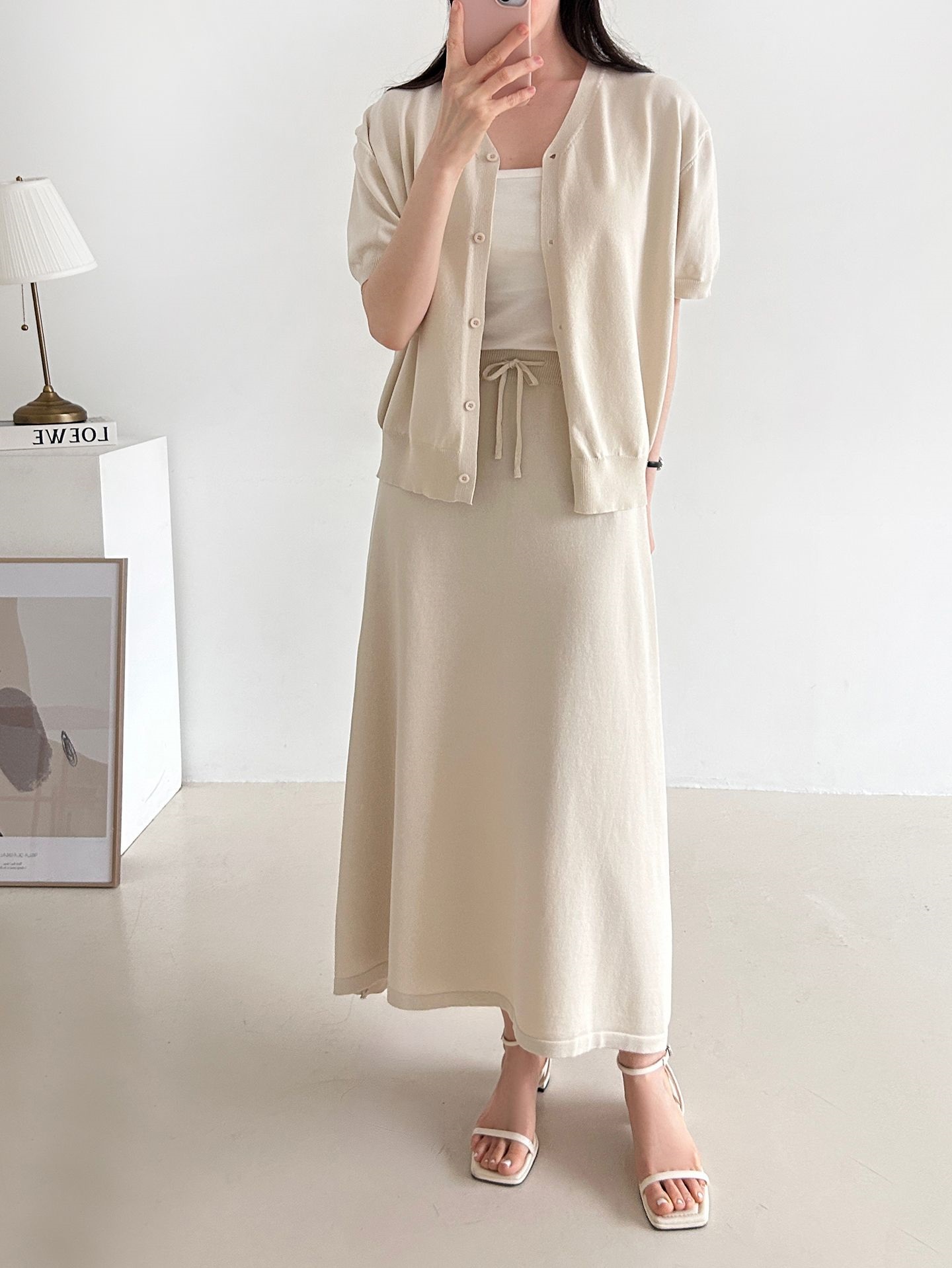 ボタンVネックウエストゴムロング半袖セットアップ | 詳細画像39